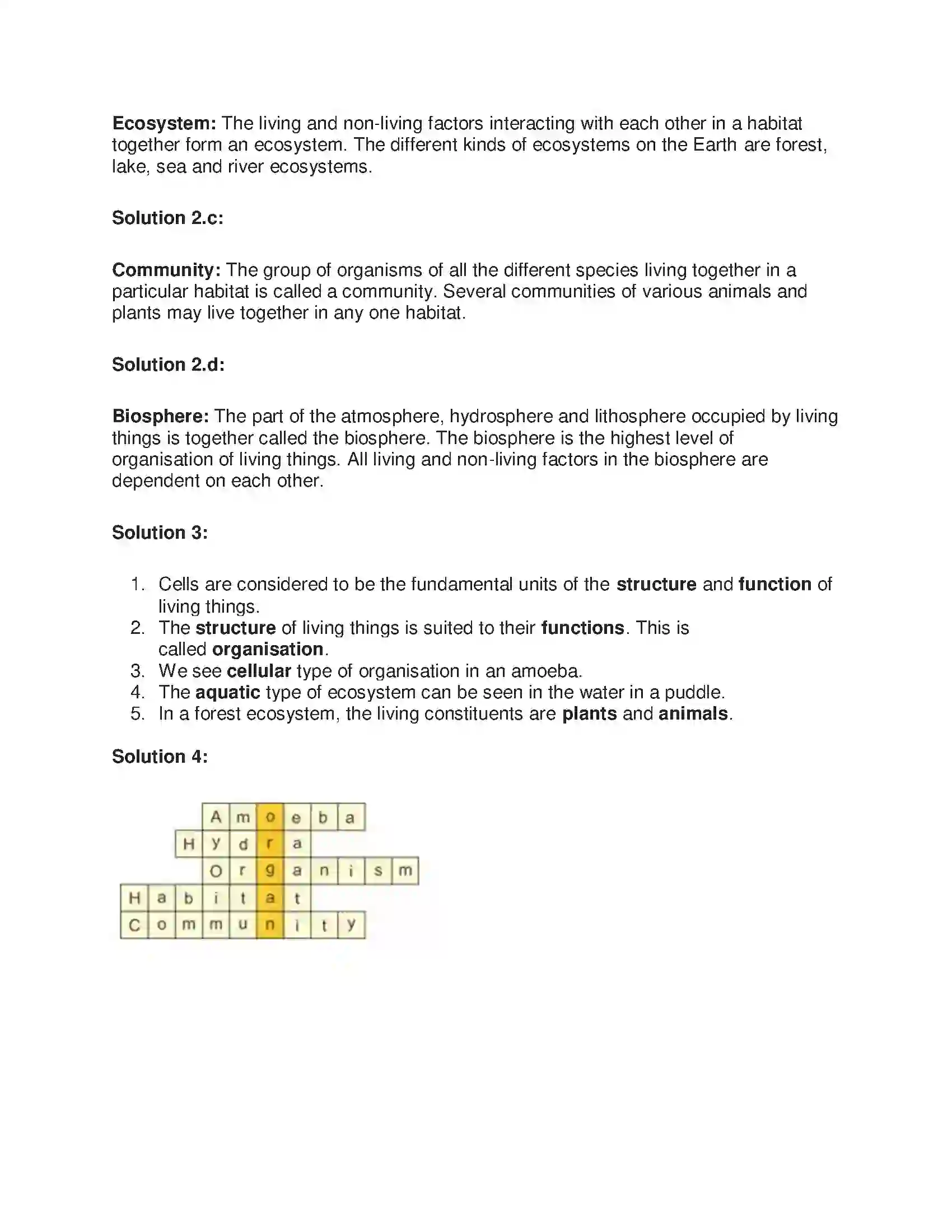 Maharashtra Board Class 7th General Science The Organisation of Living Things Solution 2