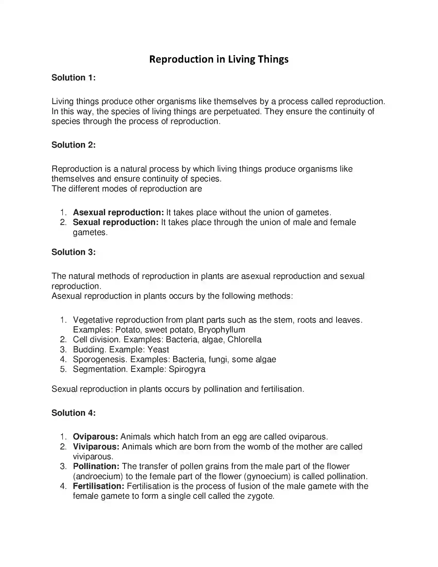 Maharashtra Board Class 7th General Science Reproduction in Living Things Solution 1