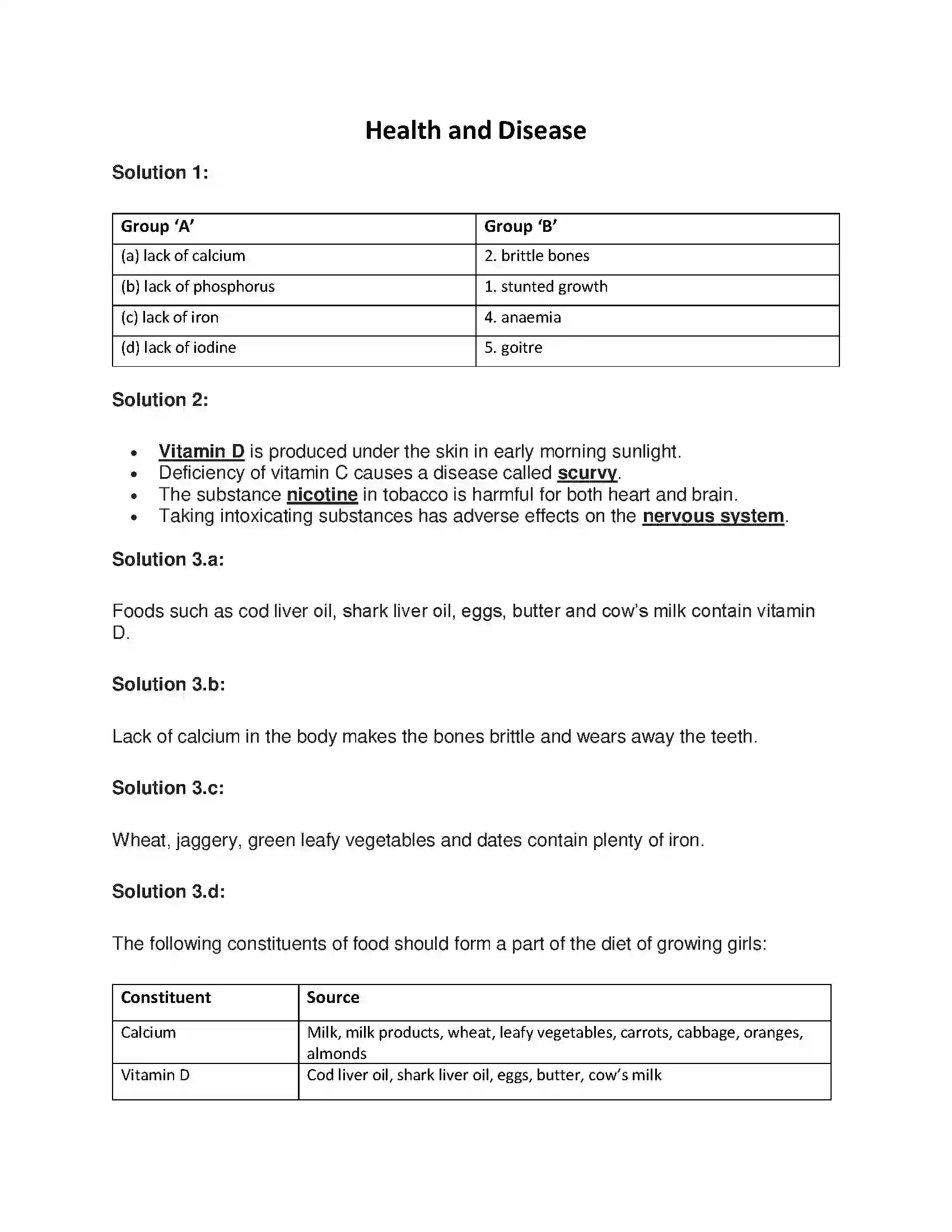 Maharashtra Board Class 7th General Science Health and Disease Solution 1