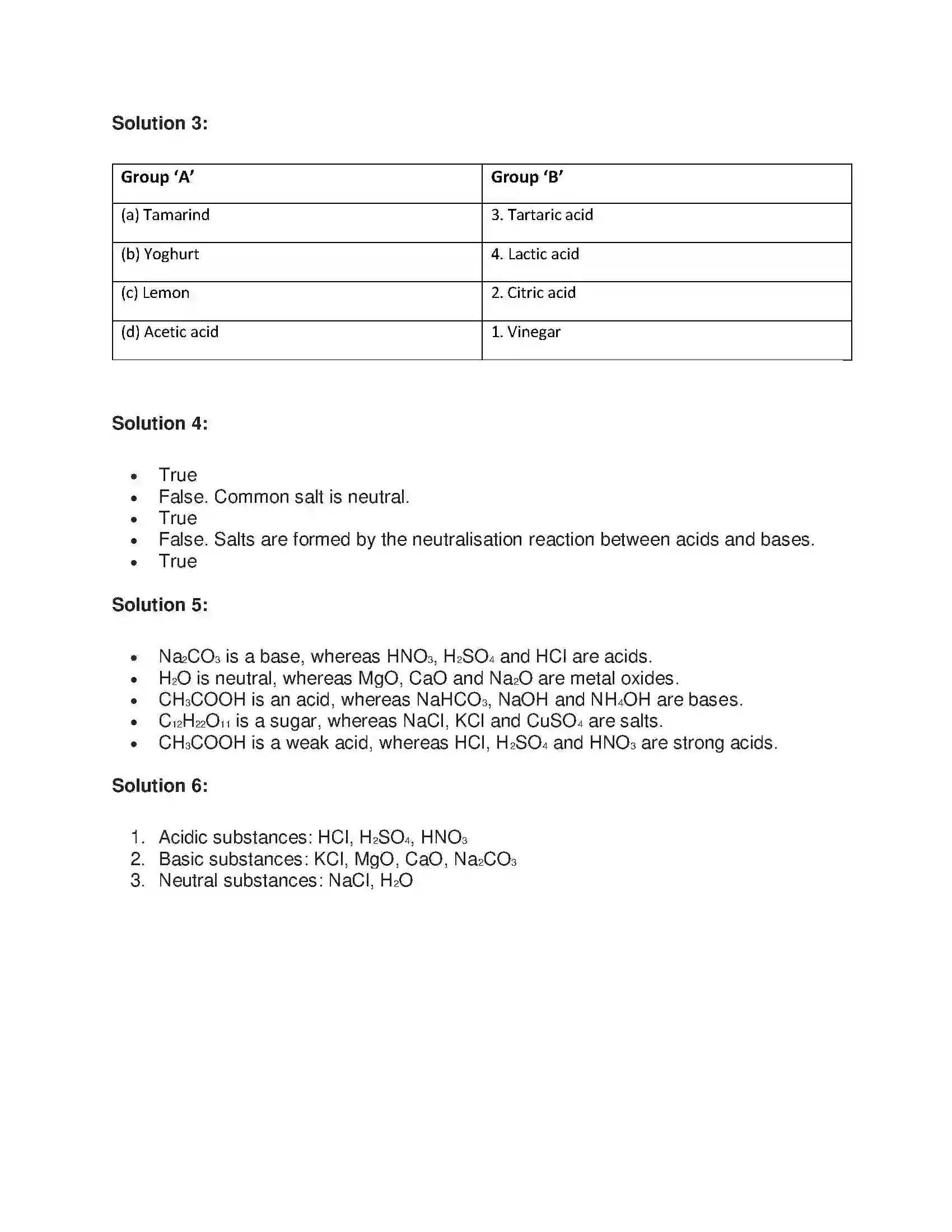 Maharashtra Board Class 7th General Science Acids, Bases and Salts Solution 2