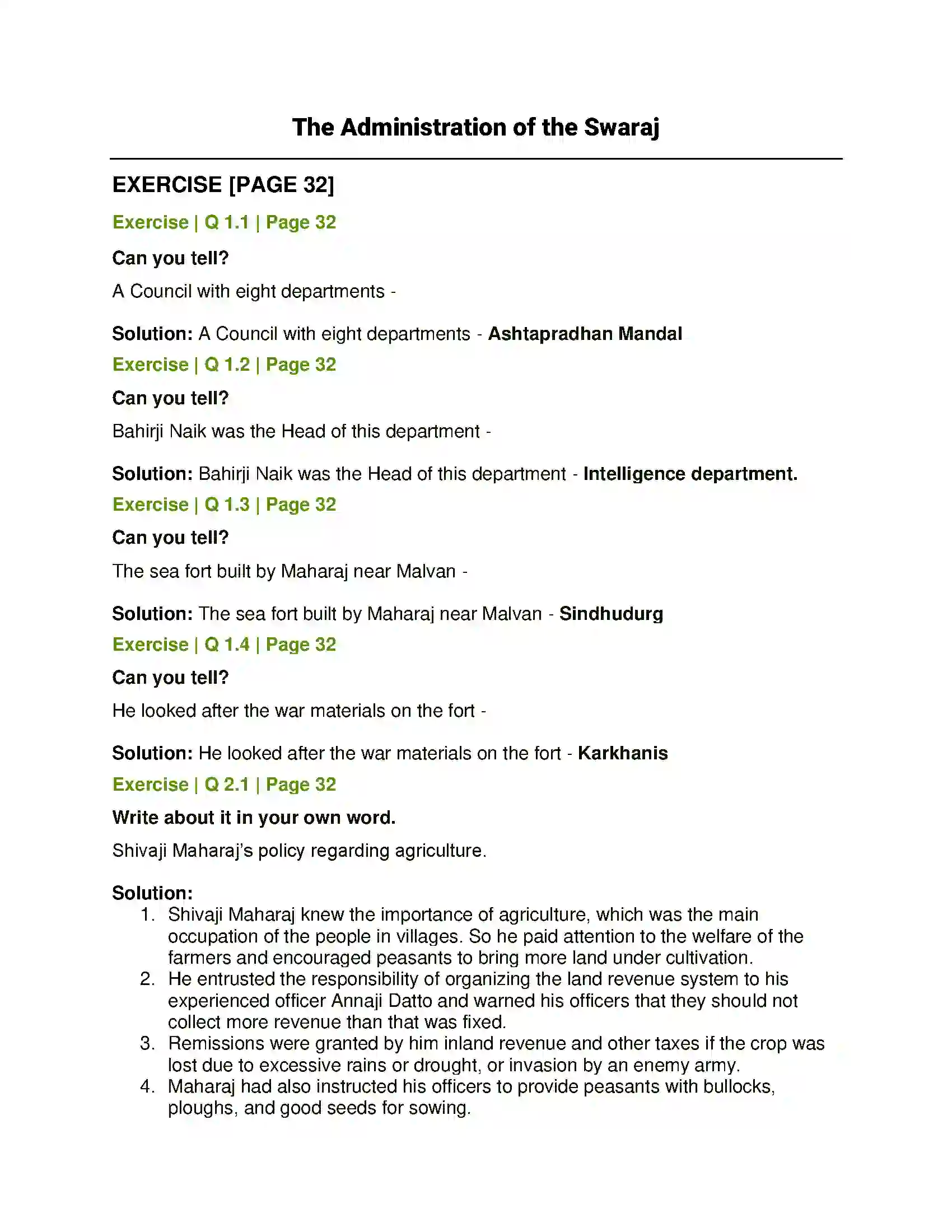 Maharashtra Board Class 7th History and Civics Conflict with the Mughals Solution 1