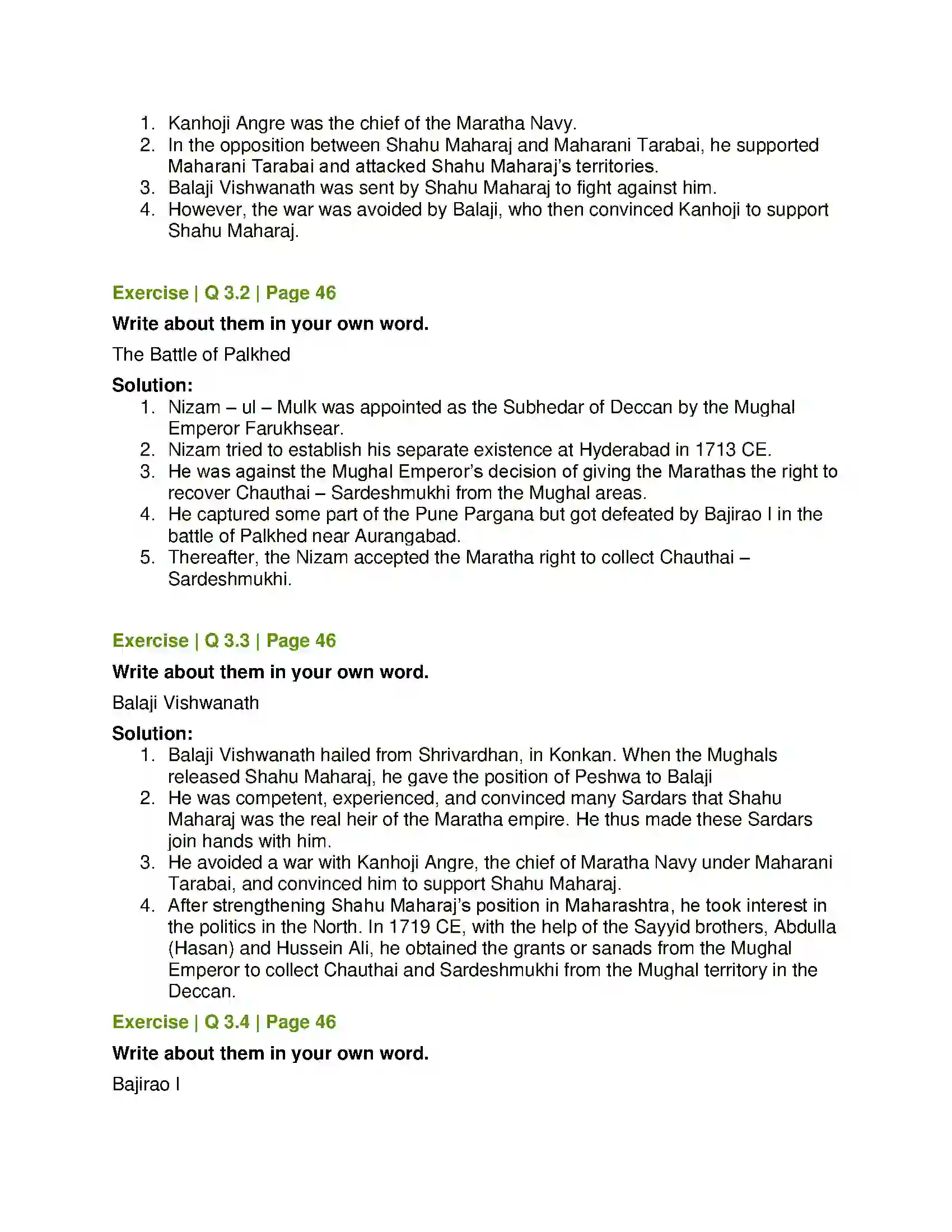 Maharashtra Board Class 7th History and Civics The Maratha War of Independence Solution 2