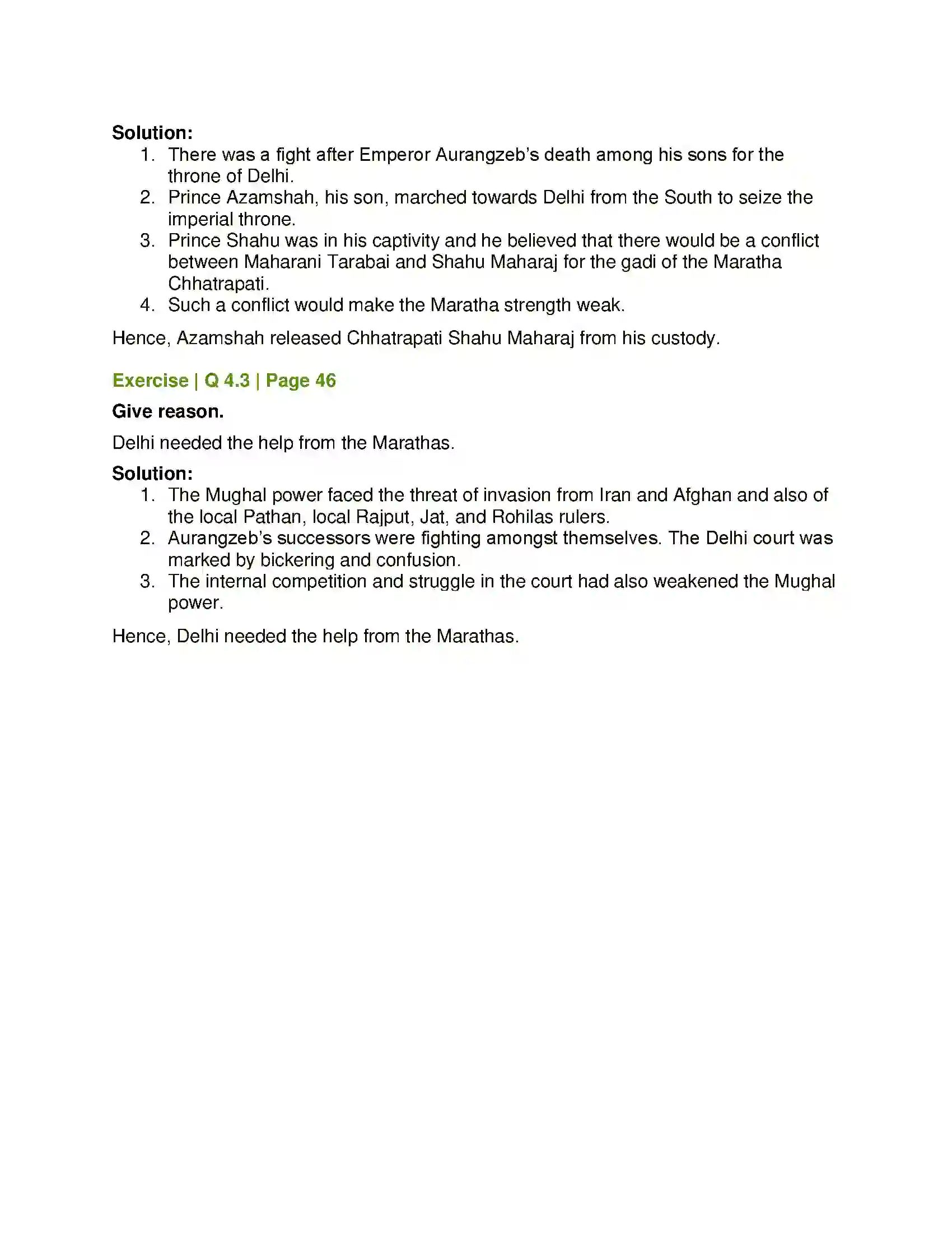 Maharashtra Board Class 7th History and Civics The Maratha War of Independence Solution 4