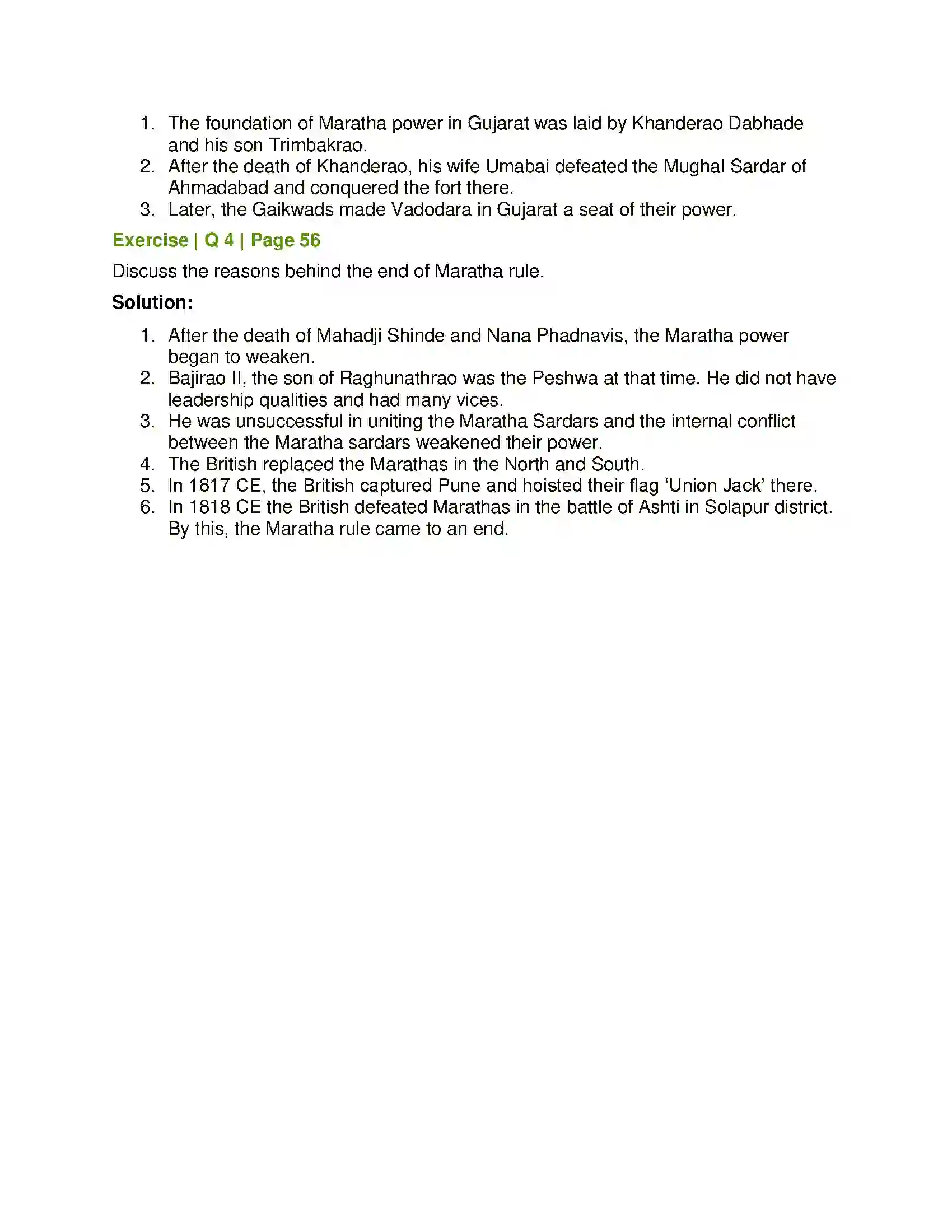 Maharashtra Board Class 7th History and Civics Marathas - The Protectors of the Nation Solution 3