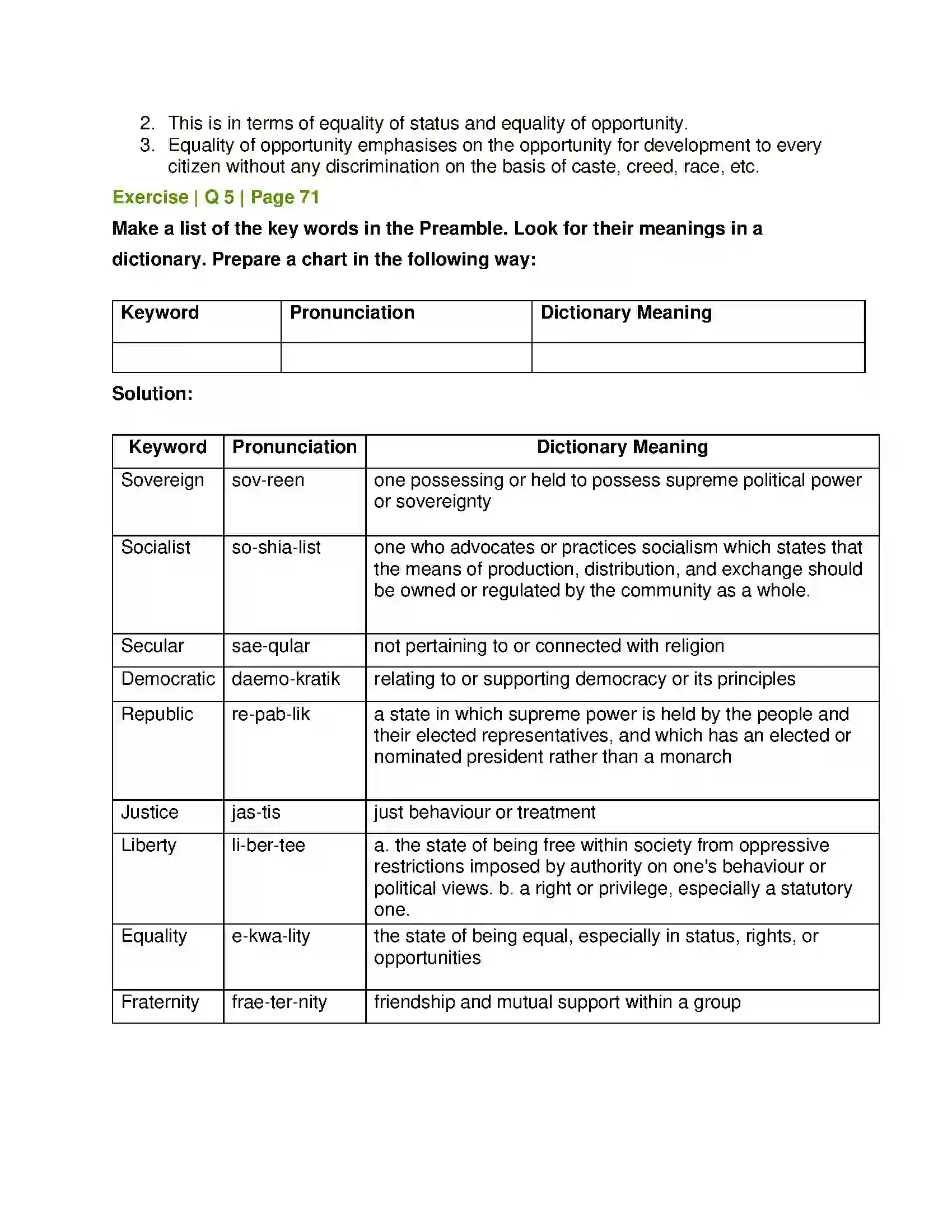 Maharashtra Board Class 7th History and Civics Preamble to the Constitution Solution 4