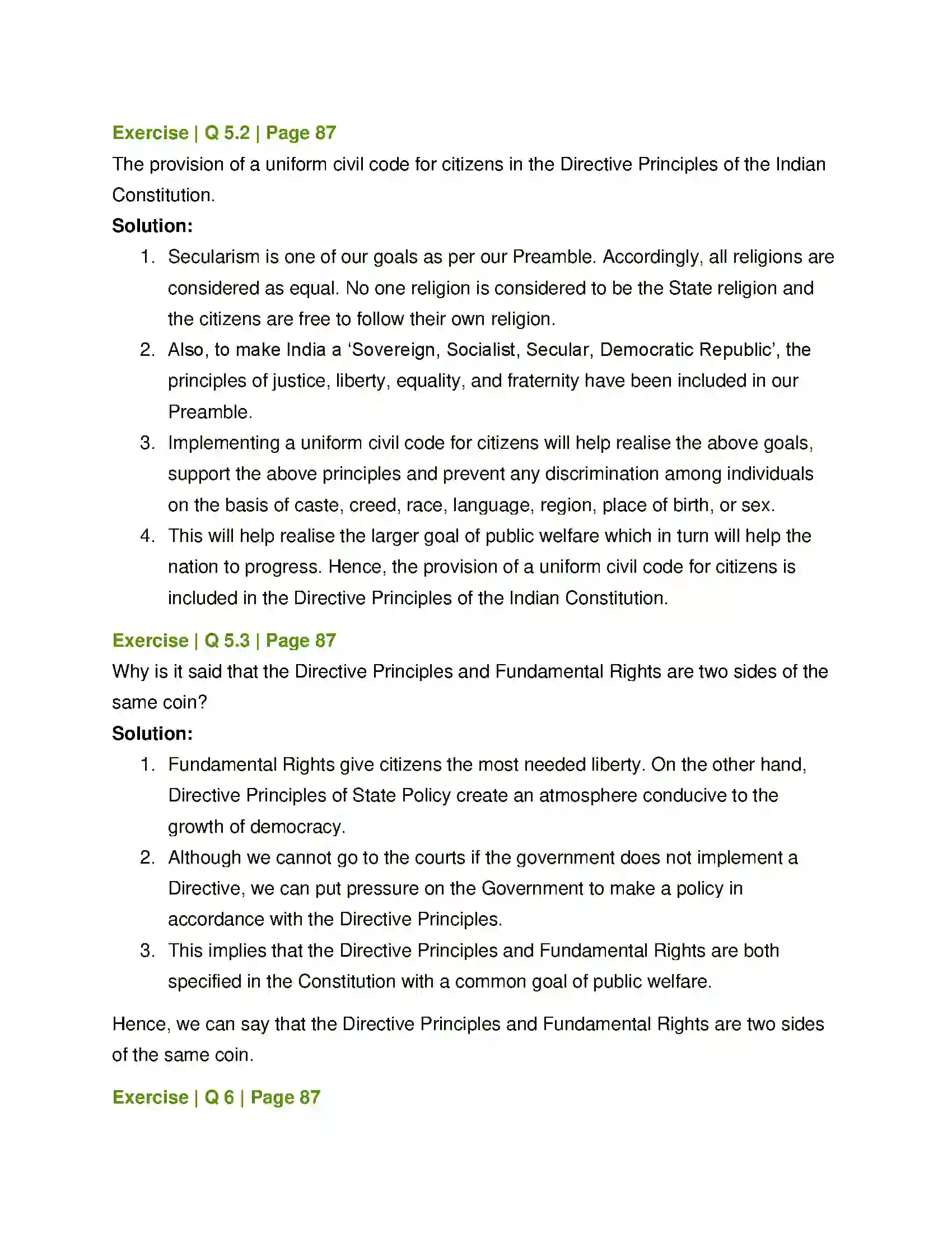 Maharashtra Board Class 7th History and Civics Directive Principles of State Policy and Fundamental Duties Solution 5