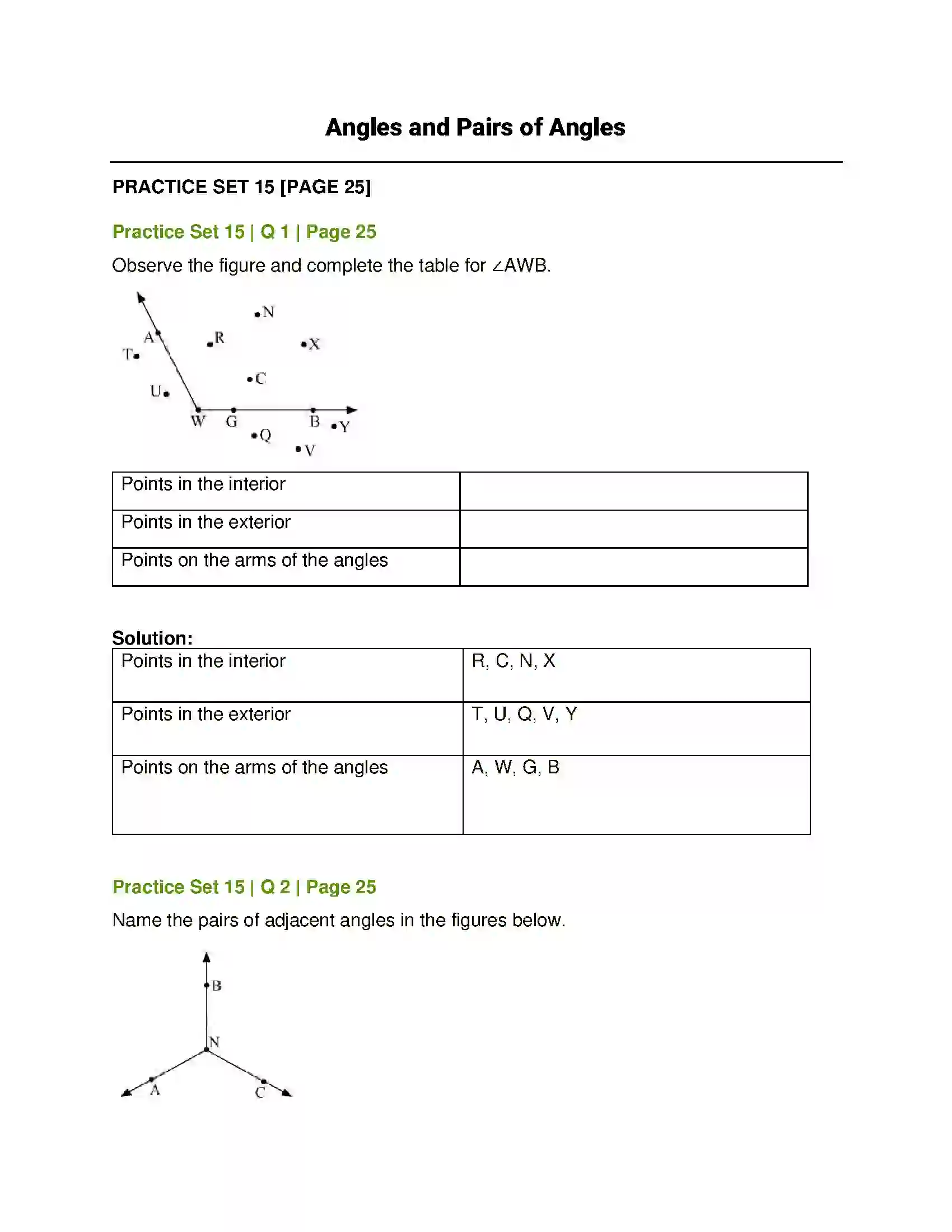 Maharashtra Board Class 7th Mathematics Angles and Pairs of Angles Solution 1