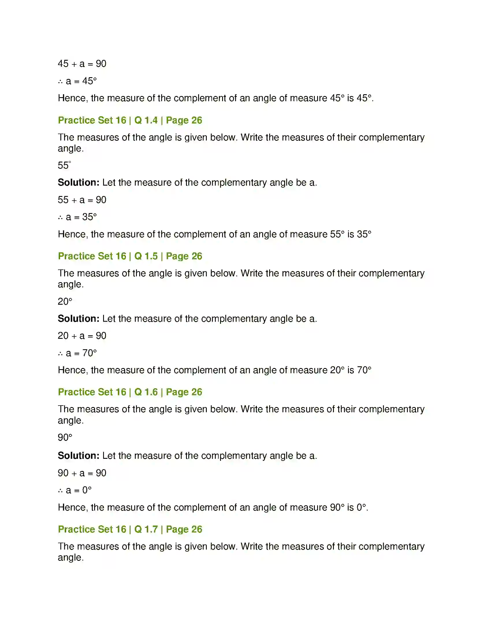 Maharashtra Board Class 7th Mathematics Angles and Pairs of Angles Solution 5