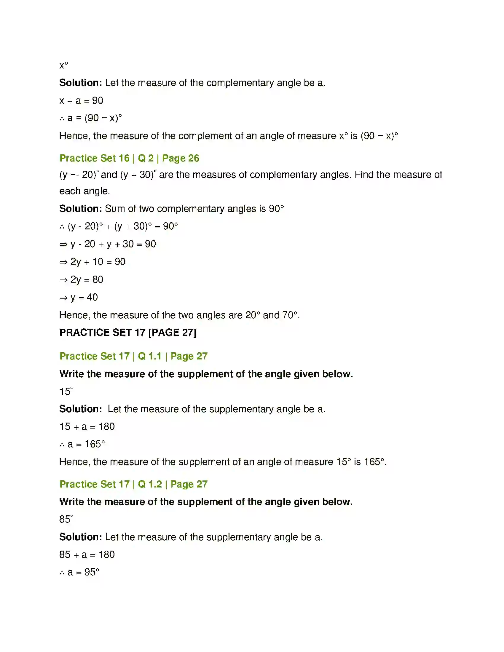 Maharashtra Board Class 7th Mathematics Angles and Pairs of Angles Solution 6