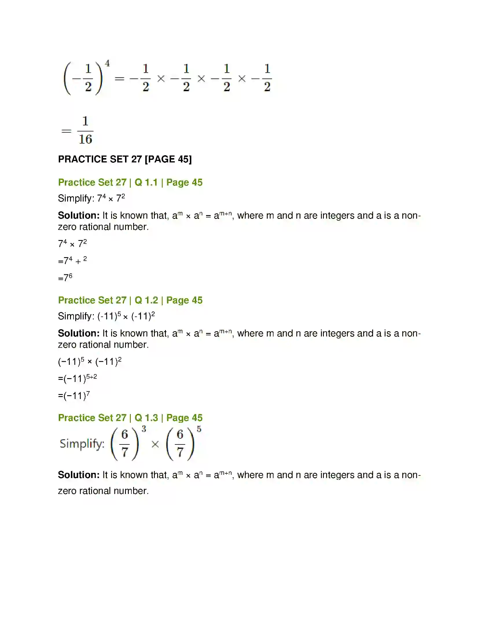 Maharashtra Board Class 7th Mathematics Indices Solution 3