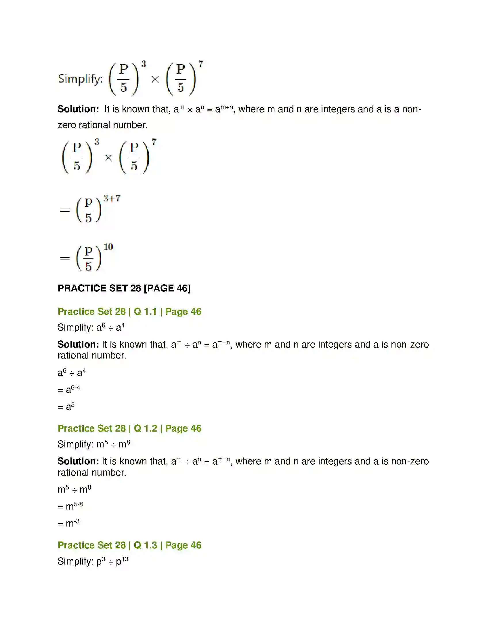 Maharashtra Board Class 7th Mathematics Indices Solution 5
