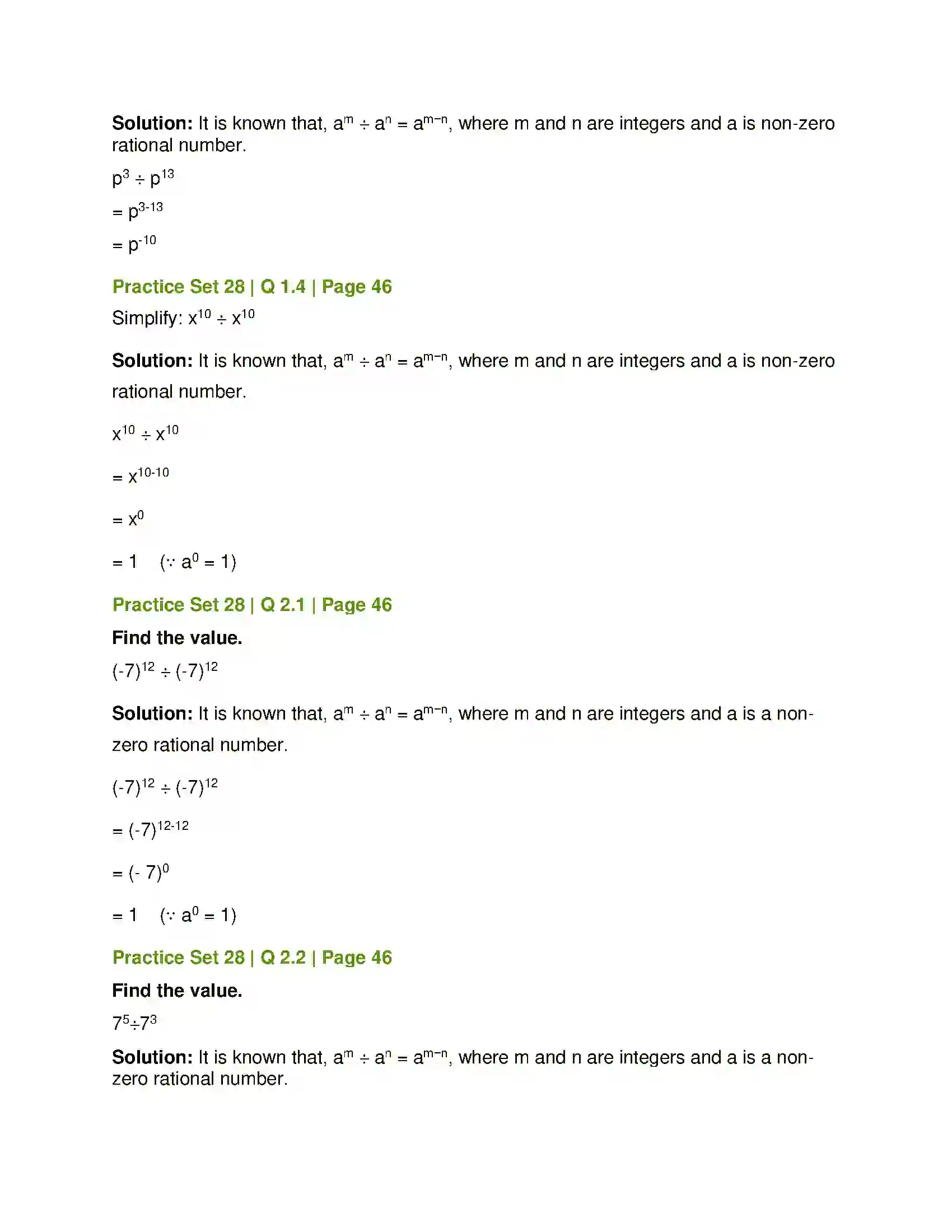 Maharashtra Board Class 7th Mathematics Indices Solution 6