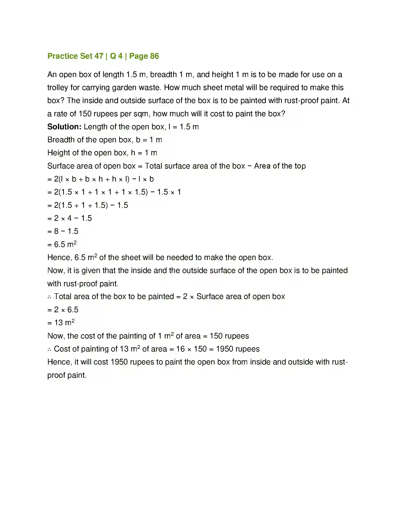 Maharashtra Board Class 7th Mathematics Perimeter and Area Solution 12