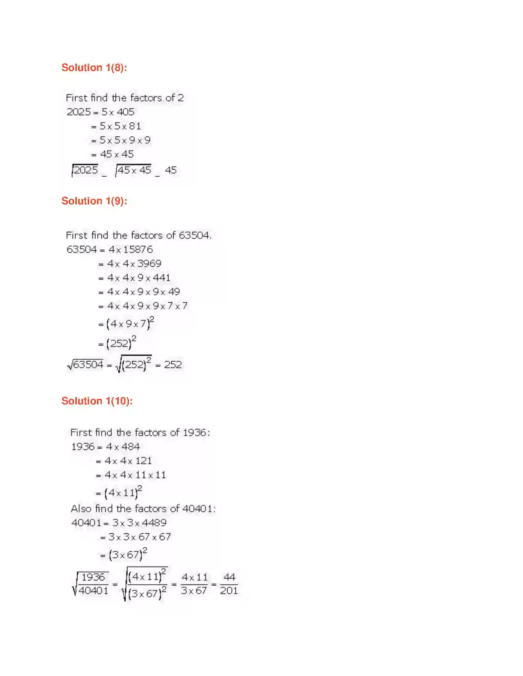 Maharashtra Board Class 7th Mathematics Squares and Square Roots Solution 3