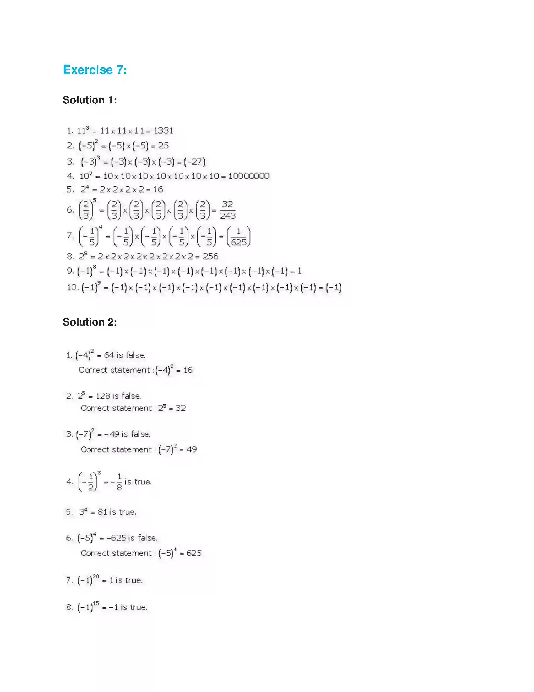 Maharashtra Board Class 7th Mathematics Indices Solution 3