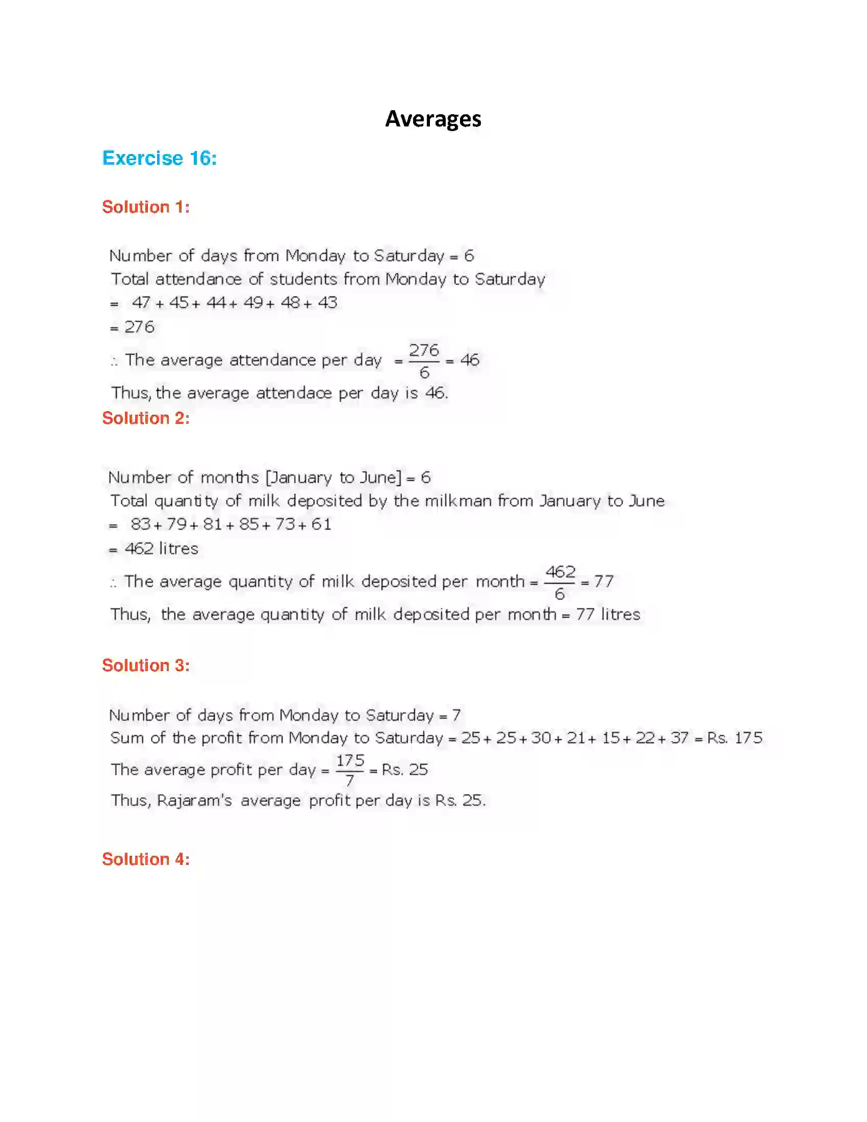 Maharashtra Board Class 7th Mathematics Averages Solution 1