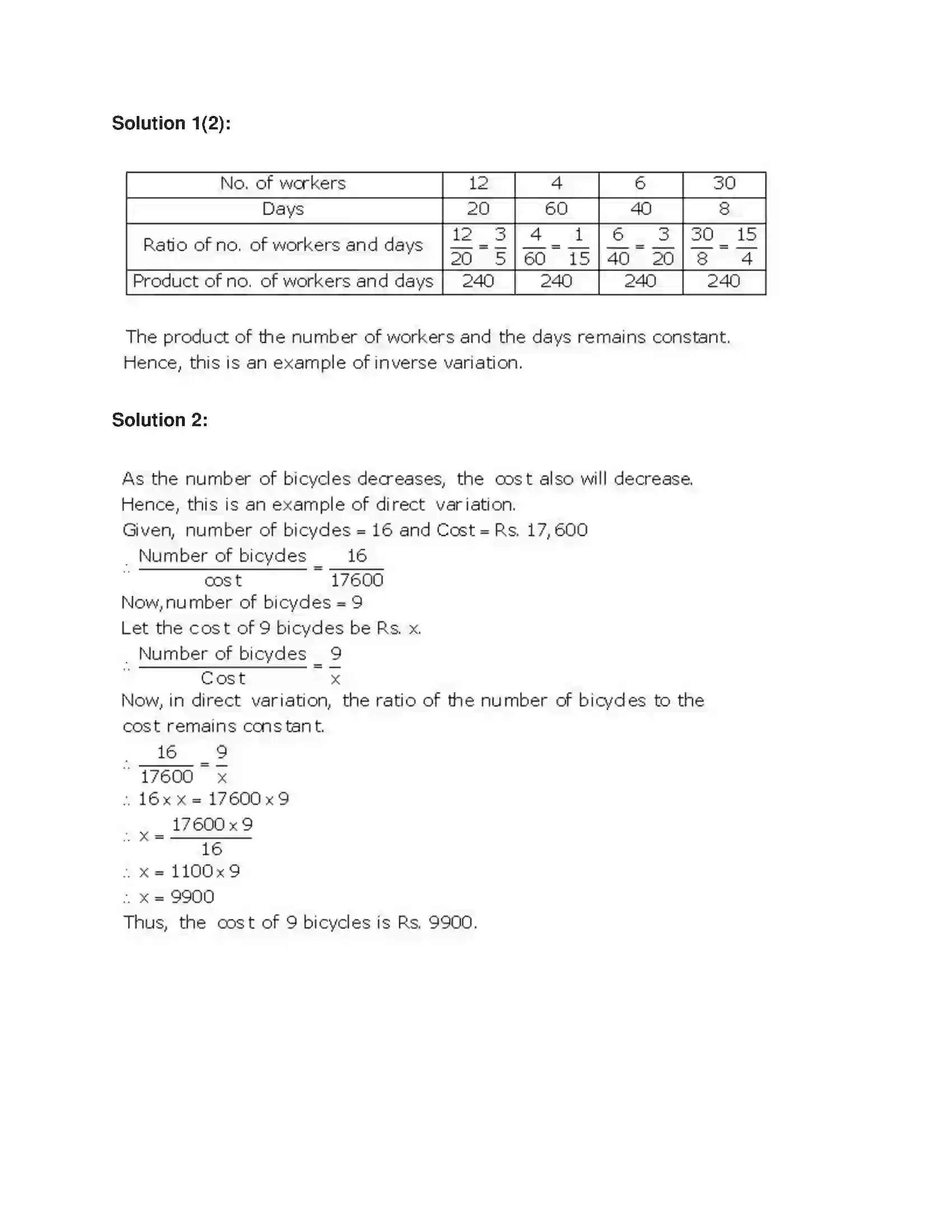 Maharashtra Board Class 7th Mathematics Variation Solution 4