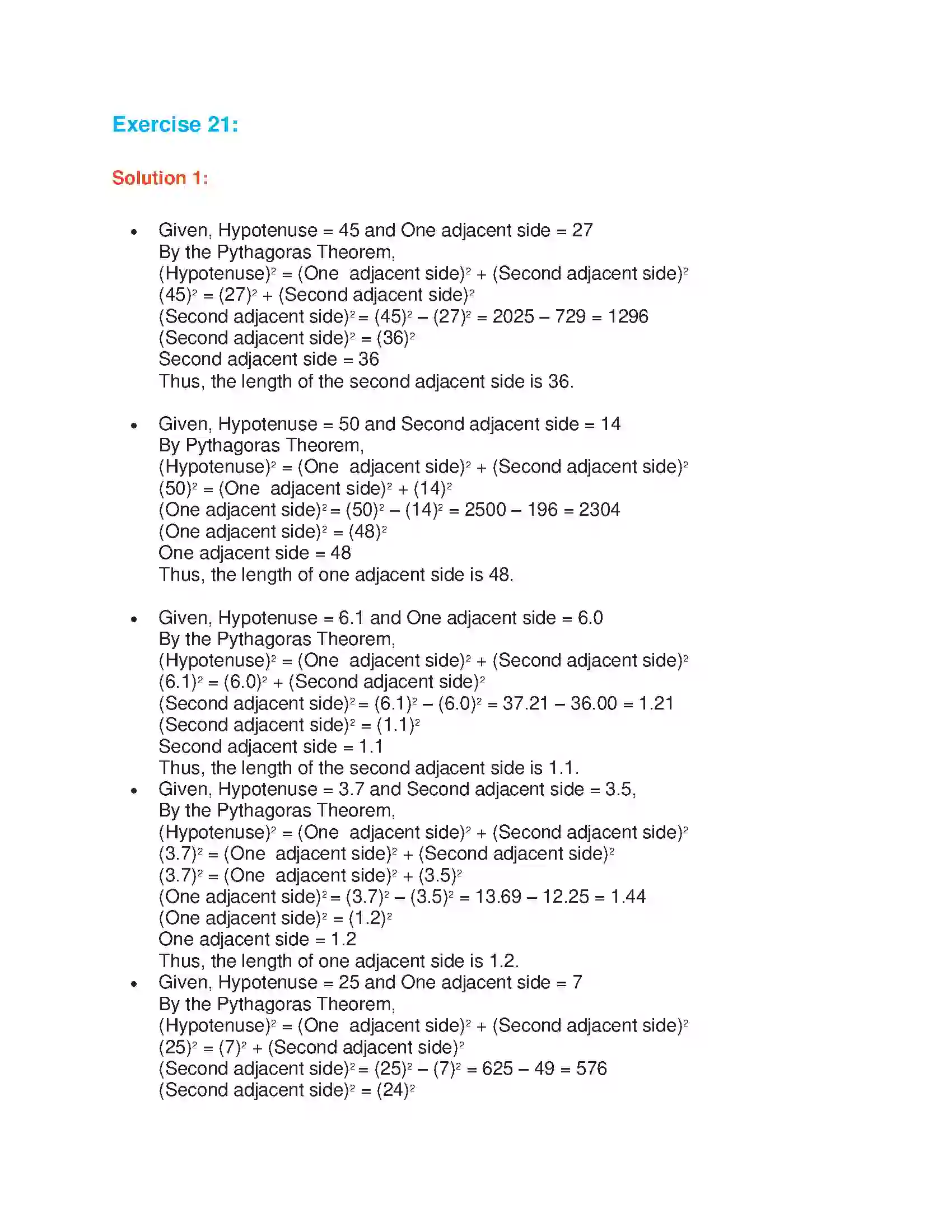 Maharashtra Board Class 7th Mathematics Theorem of Pythagoras Solution 3