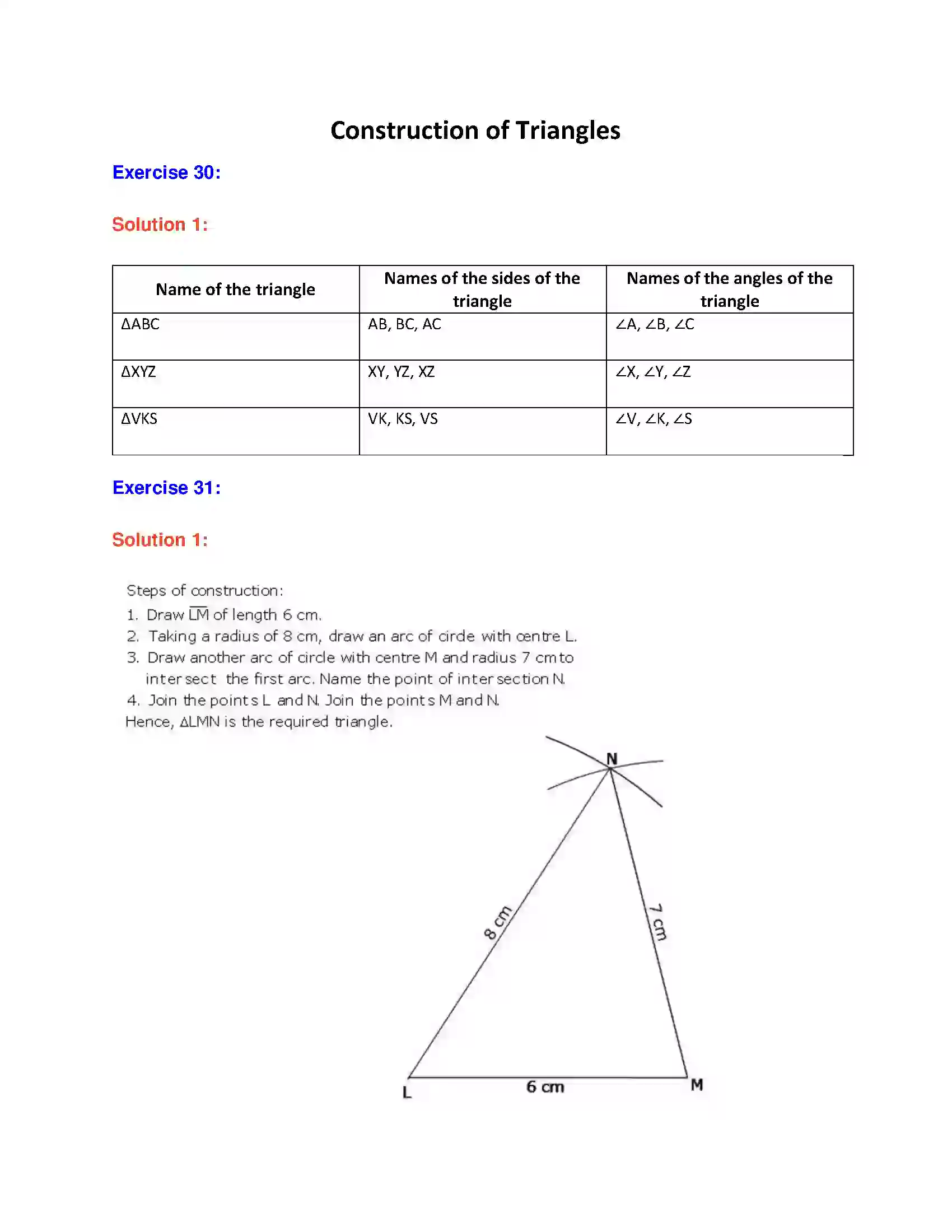 Maharashtra Board Class 7th Mathematics Construction of Triangles Solution 1