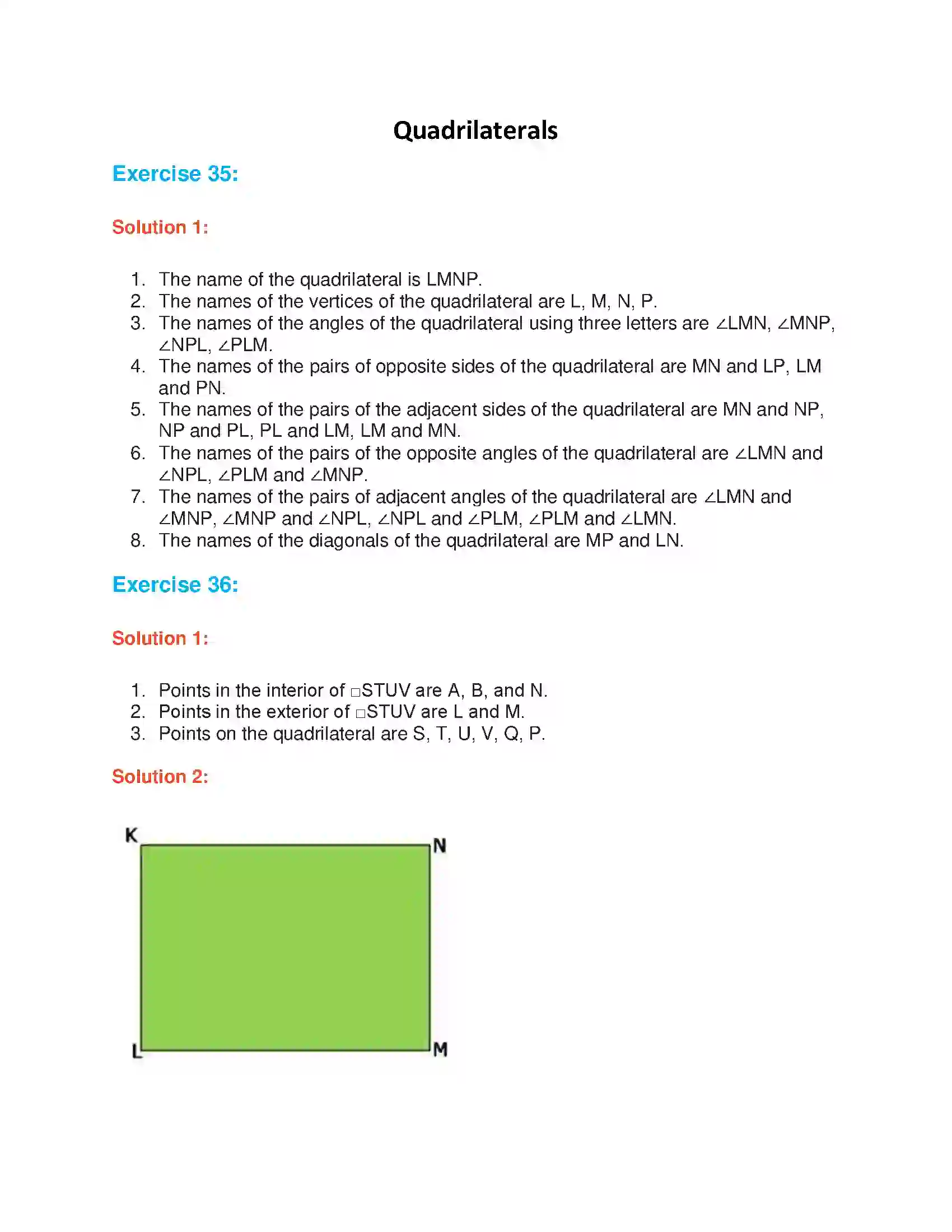 Maharashtra Board Class 7th Mathematics Quadrilaterals Solution 1