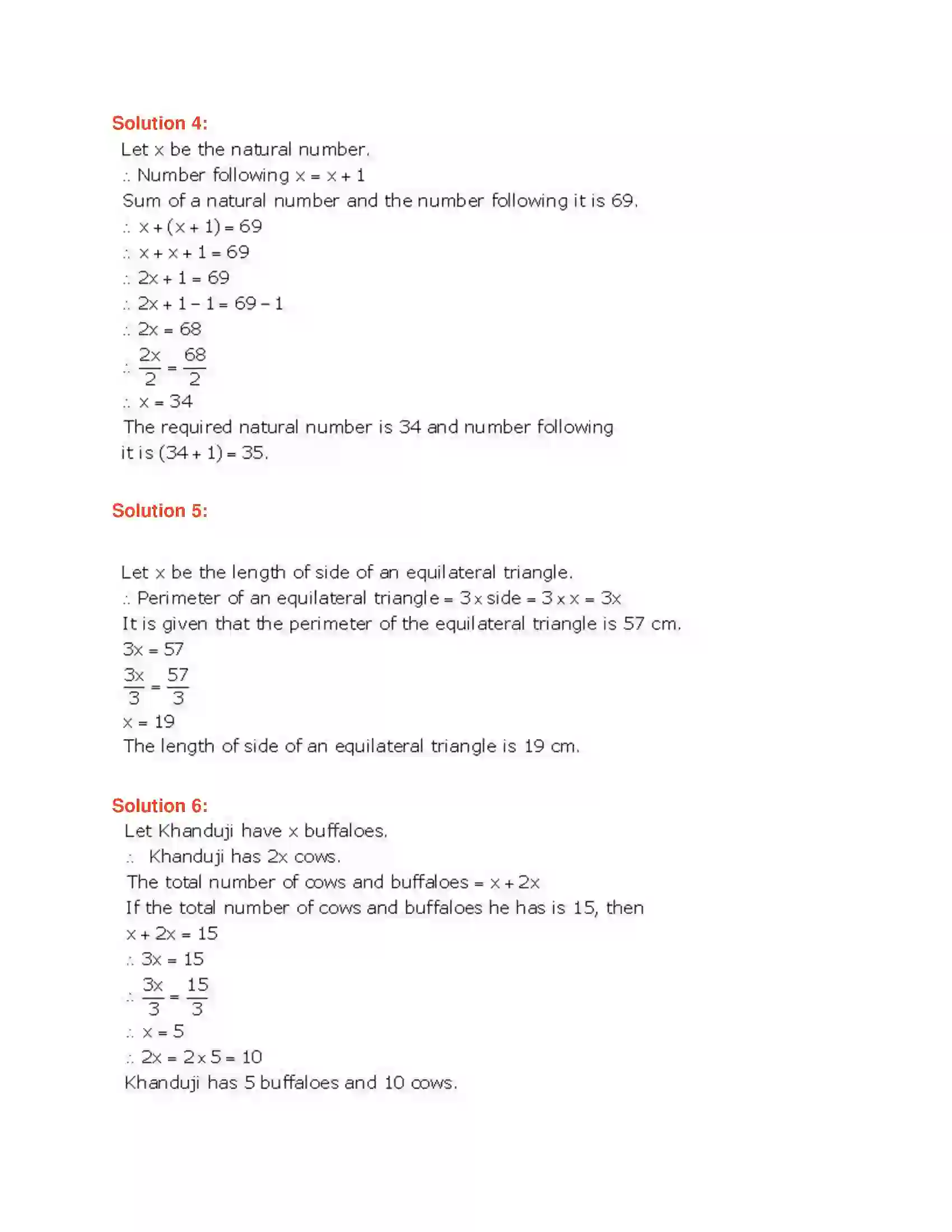 Maharashtra Board Class 7th Mathematics Equations in One Variable Solution 10