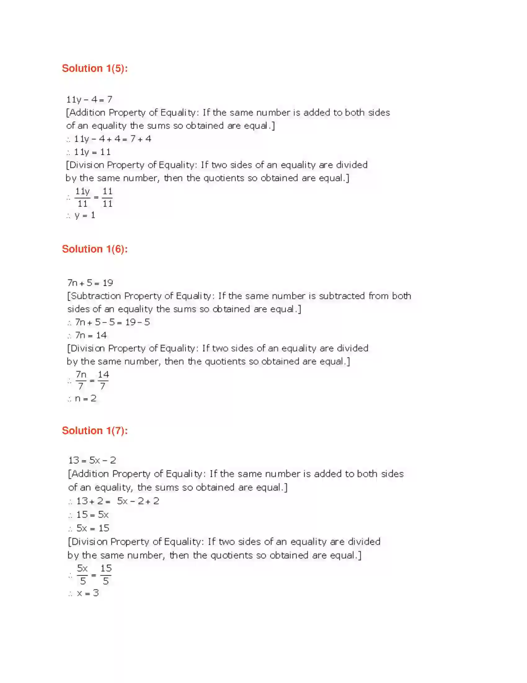 Maharashtra Board Class 7th Mathematics Equations in One Variable Solution 2