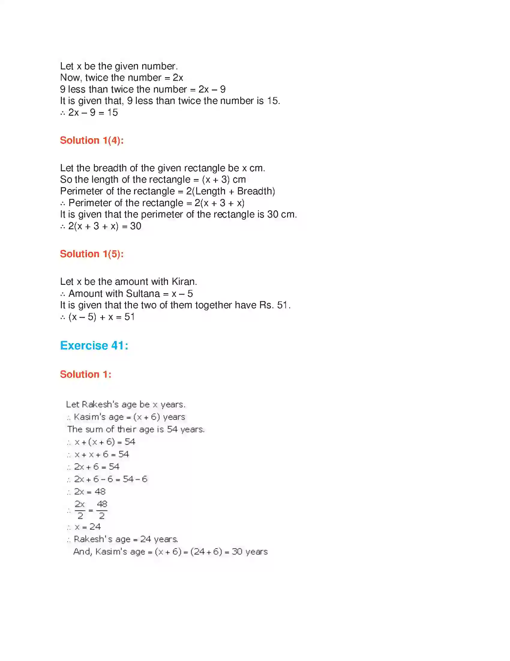 Maharashtra Board Class 7th Mathematics Equations in One Variable Solution 8