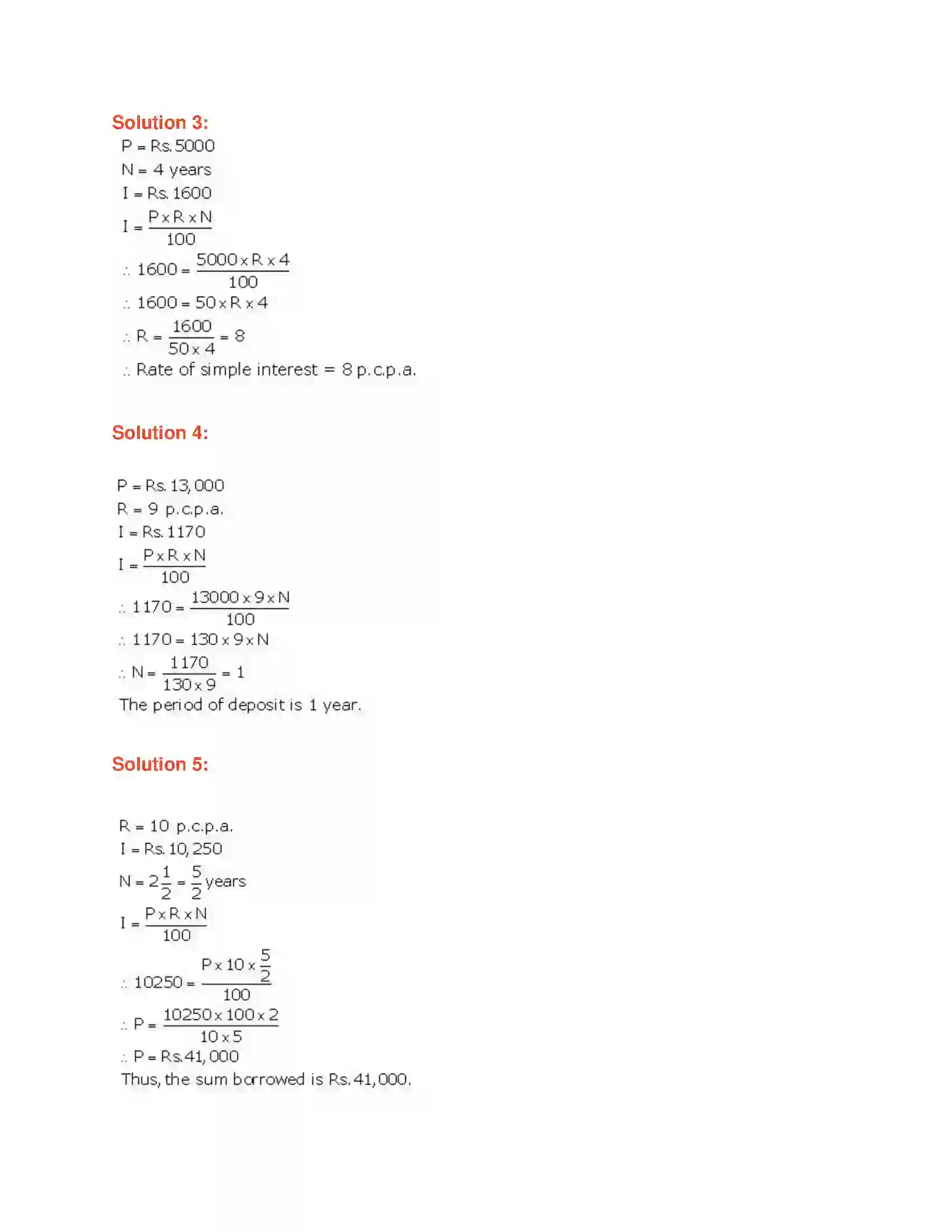 Maharashtra Board Class 7th Mathematics Simple Interest Solution 4