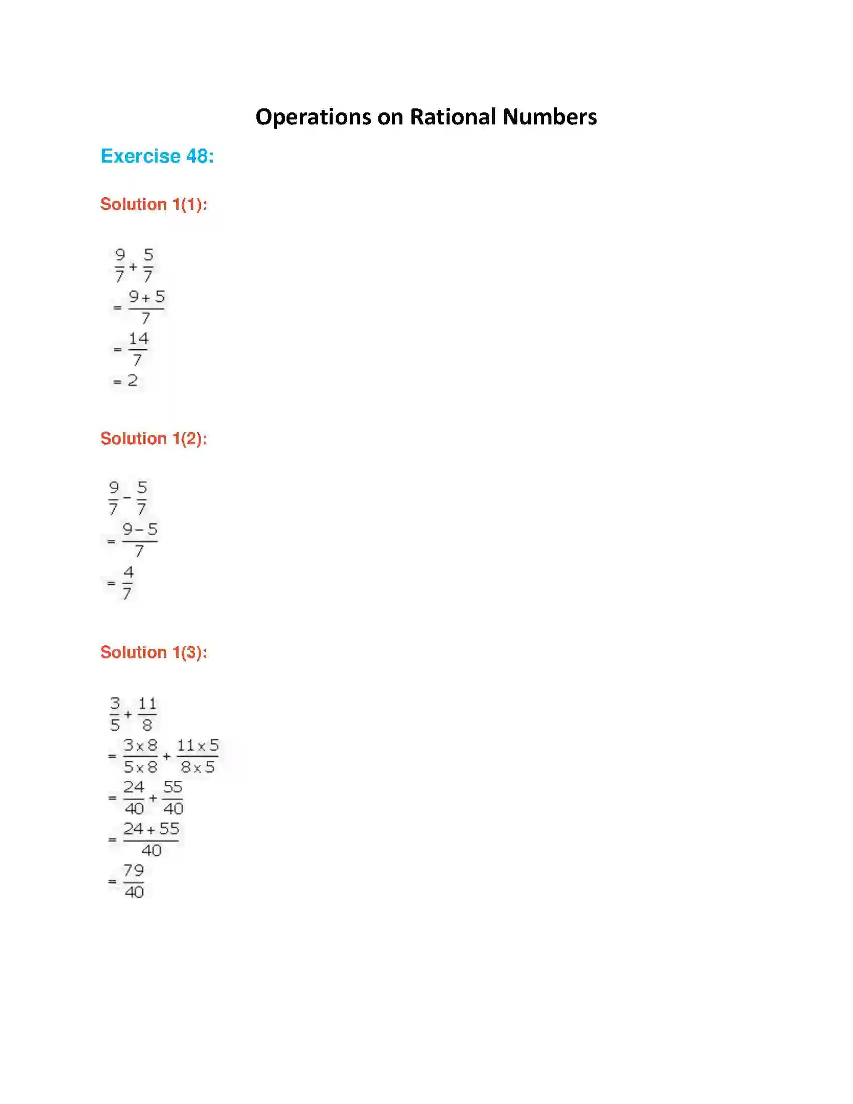 Maharashtra Board Class 7th Mathematics Operations on Rational Numbers Solution 1