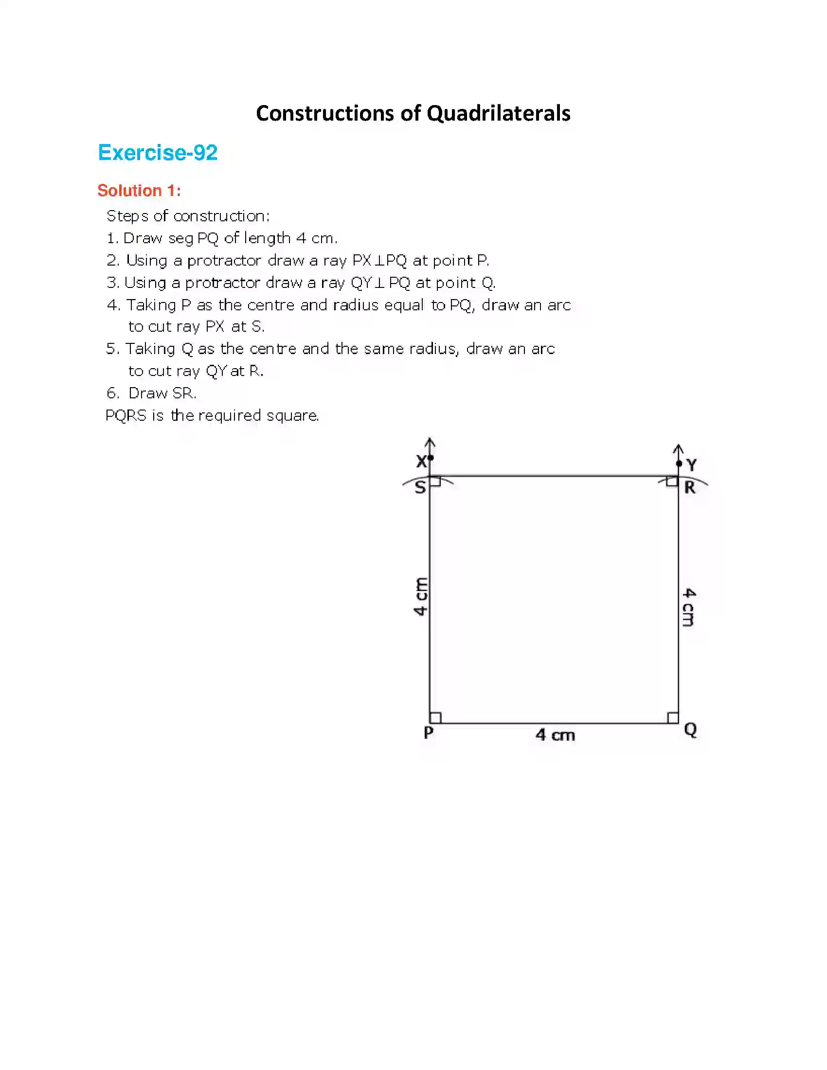 Maharashtra Board Class 7th Mathematics Constructions of Quadrilaterals Solution 1