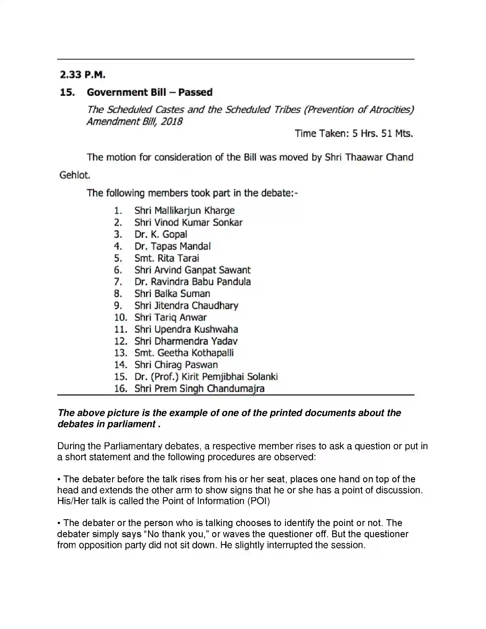 Maharashtra Board Class 8th Civics - English Medium Introduction to the Parliamentary System Solution 8