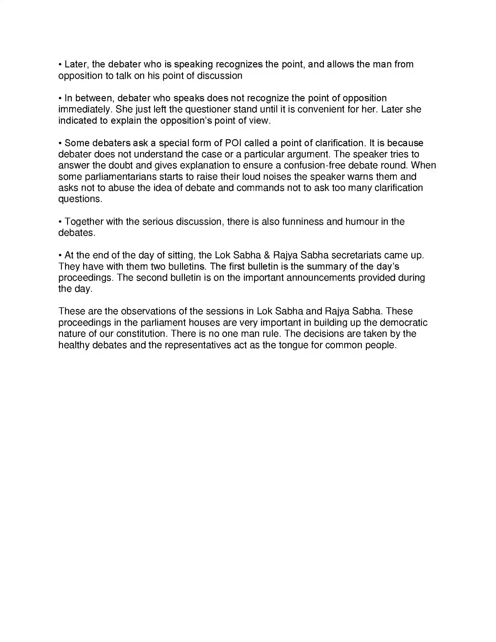 Maharashtra Board Class 8th Civics - English Medium Introduction to the Parliamentary System Solution 9