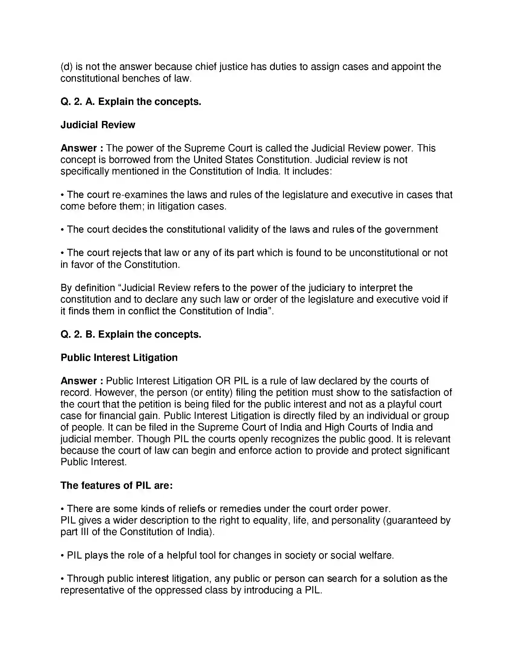 Maharashtra Board Class 8th Civics - English Medium The Indian Judicial System Solution 2