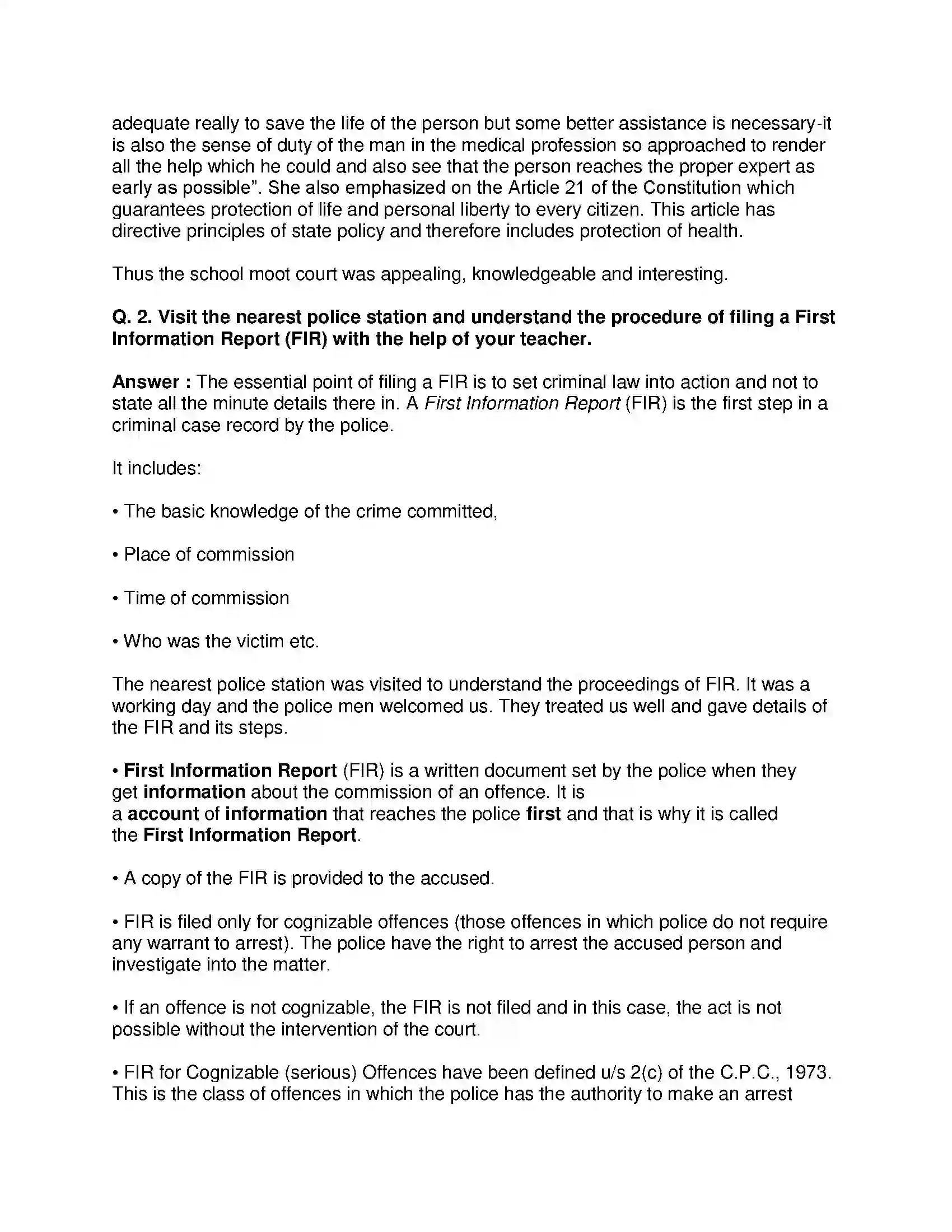 Maharashtra Board Class 8th Civics - English Medium The Indian Judicial System Solution 9