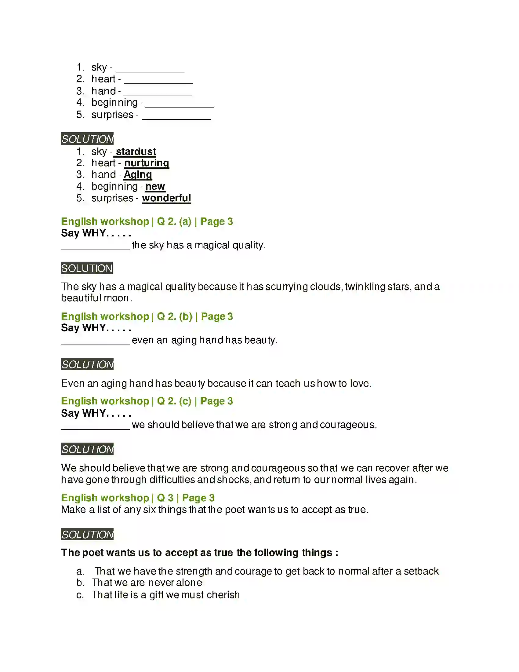 Maharashtra Board Class 8th English 1.1 A Time To Believe Solution 3