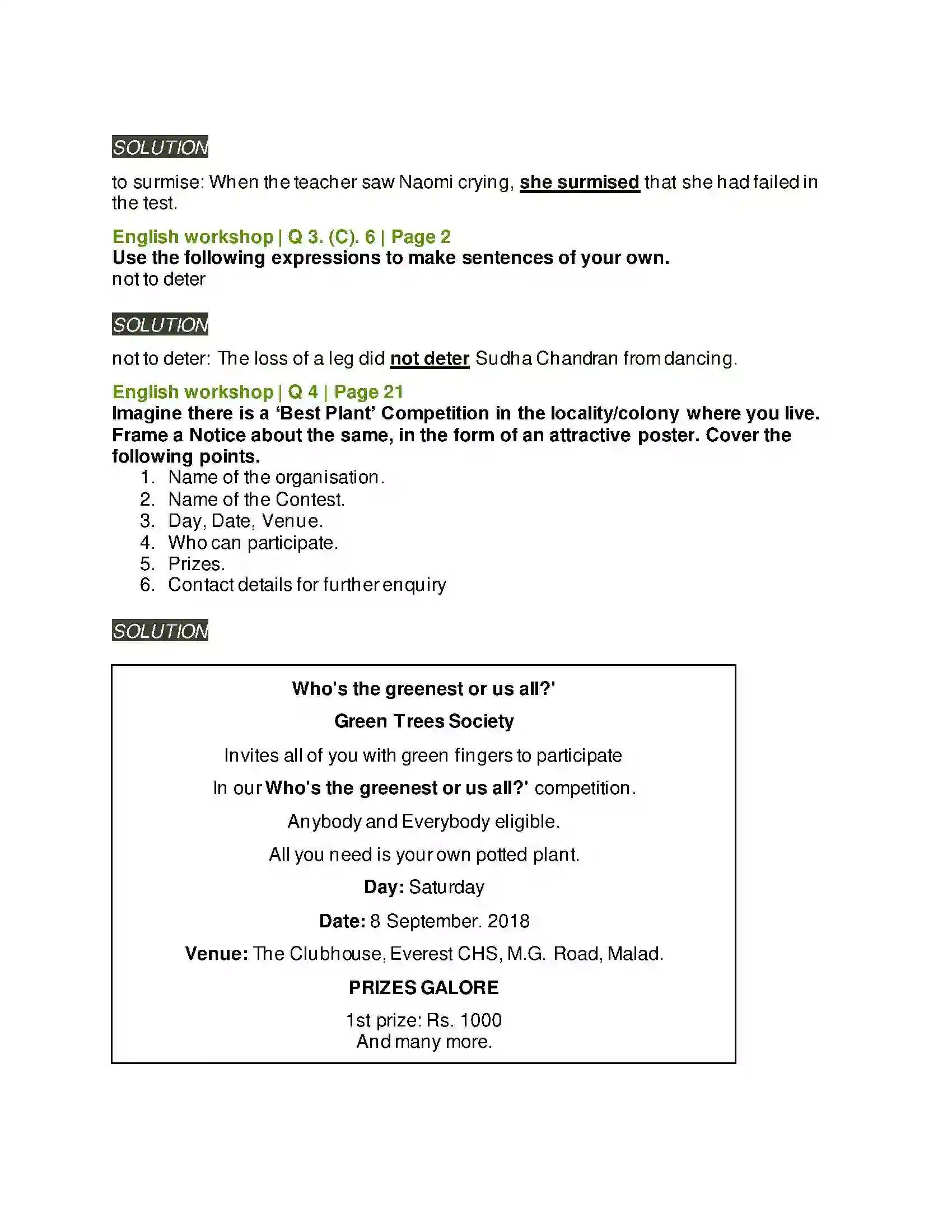 Maharashtra Board Class 8th English 1.4 Revathi’s Musical Plants Solution 5