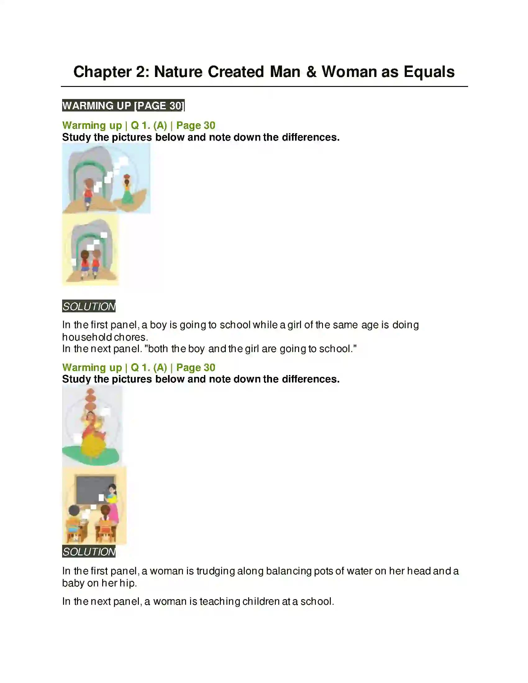 Maharashtra Board Class 8th English 2.2 Nature Created Man & Woman as Equals Solution 1