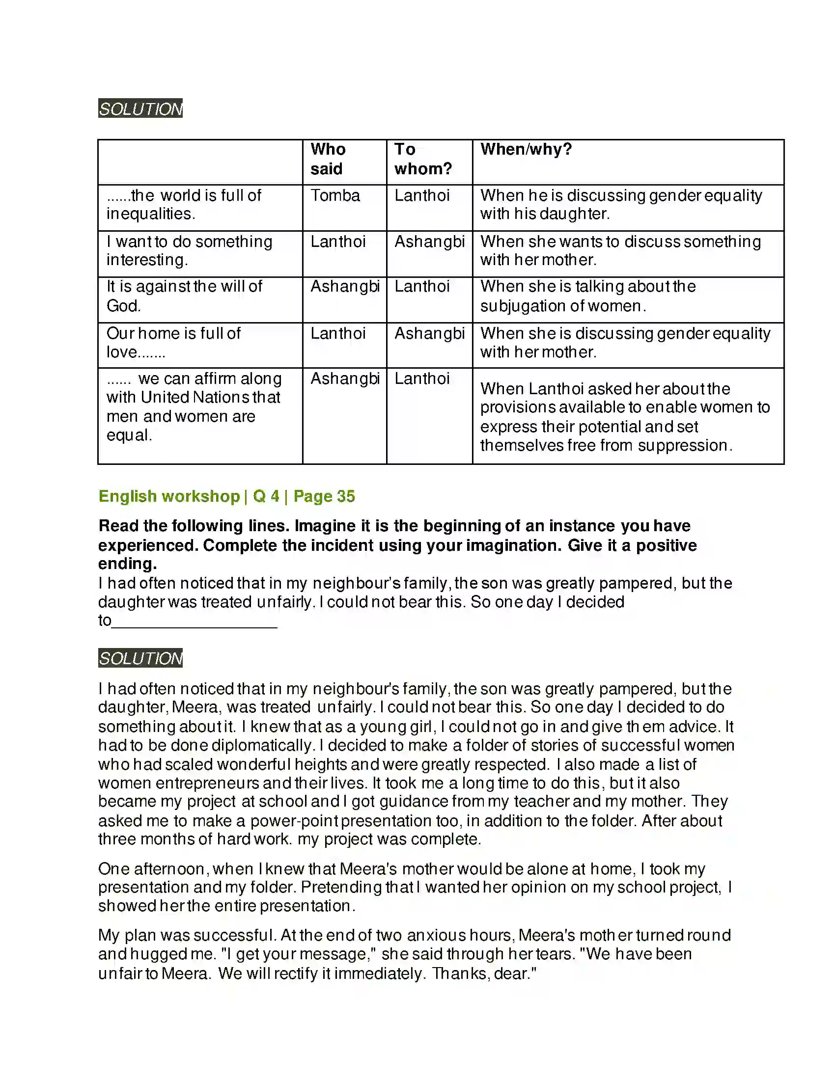Maharashtra Board Class 8th English 2.2 Nature Created Man & Woman as Equals Solution 5