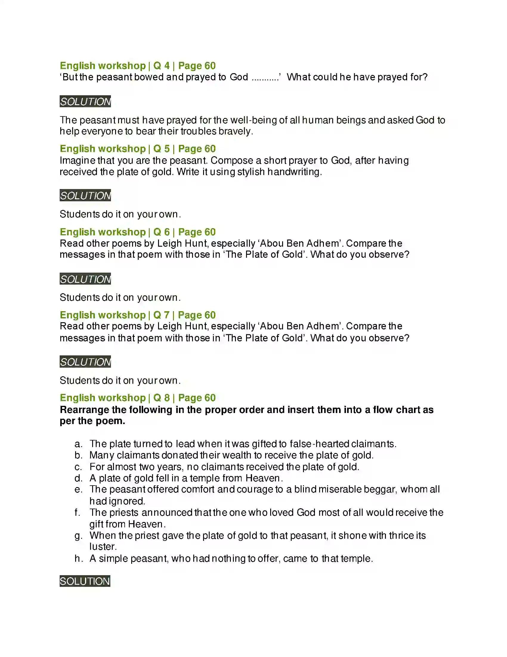Maharashtra Board Class 8th English 3.1 The Plate of Gold Solution 4