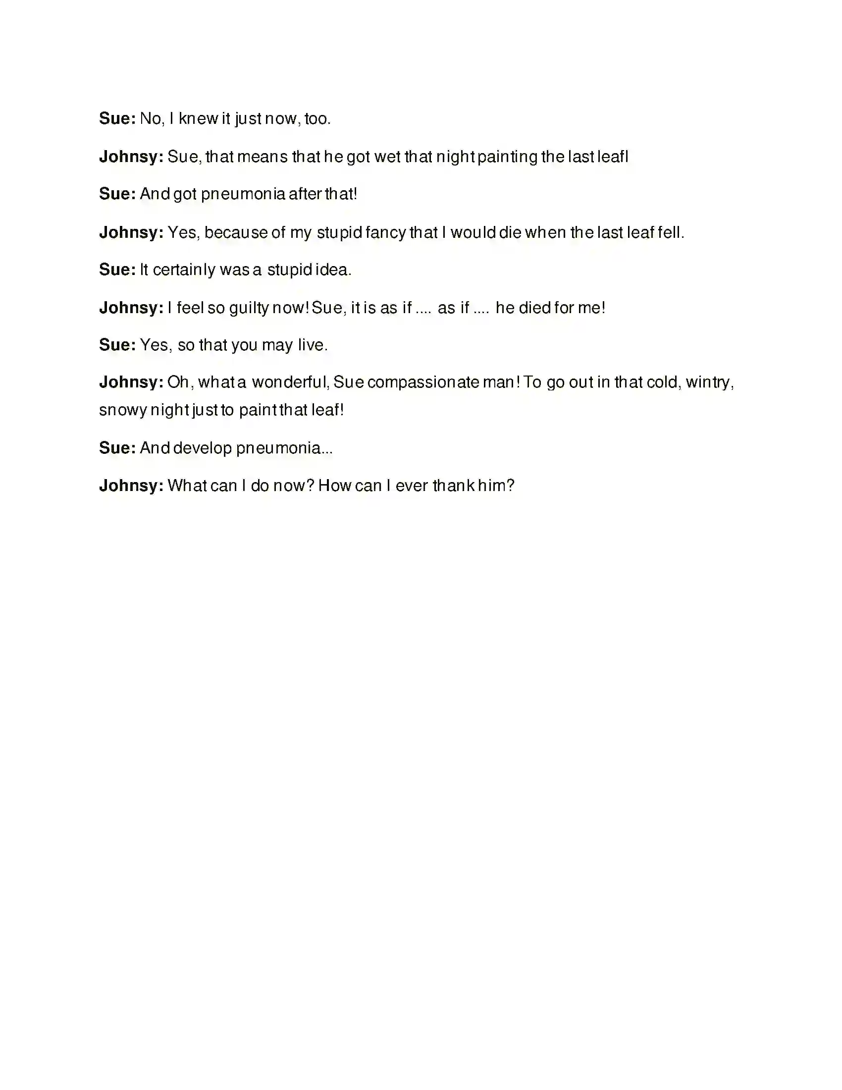 Maharashtra Board Class 8th English 3.3 The Last Leaf Solution 10