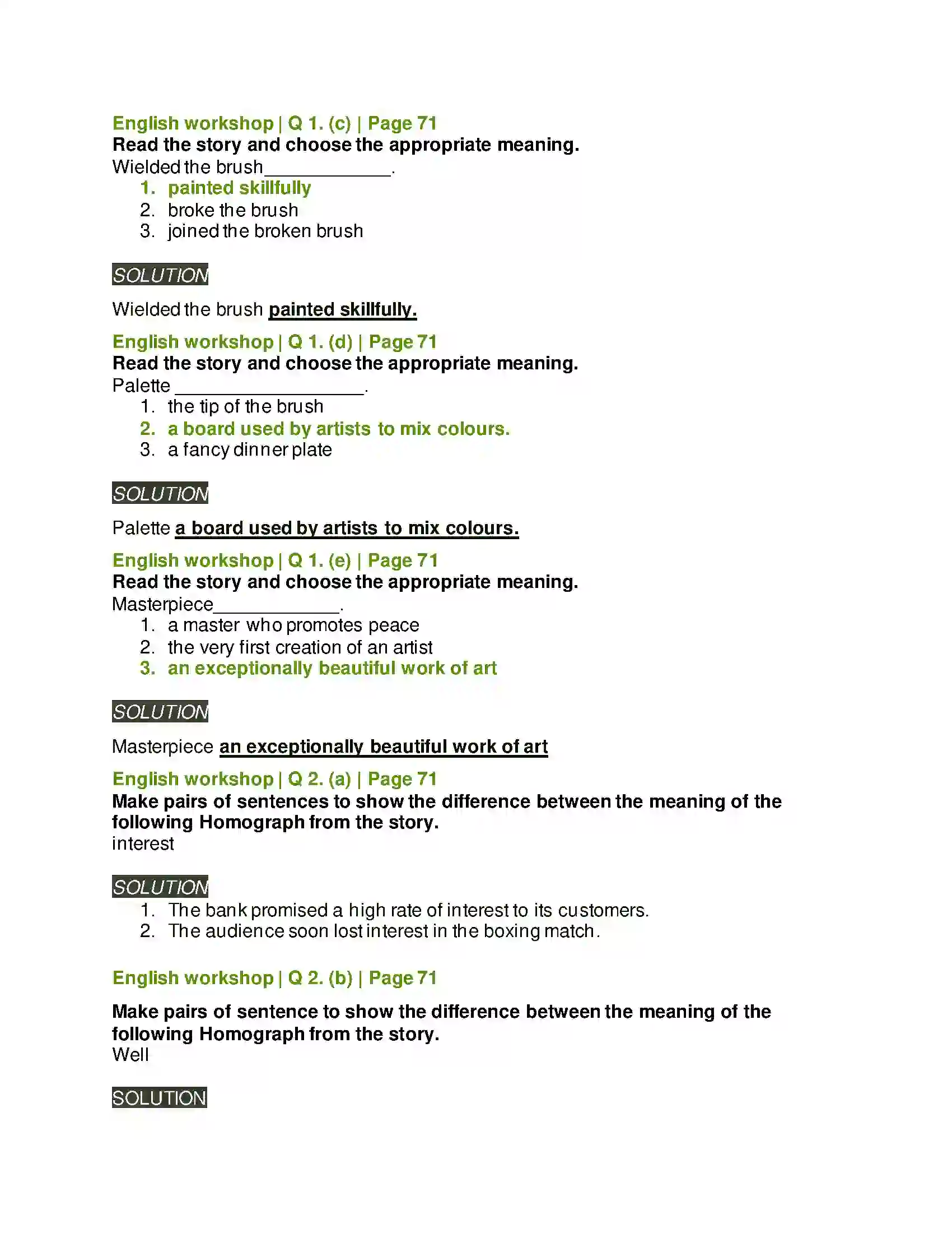 Maharashtra Board Class 8th English 3.3 The Last Leaf Solution 3