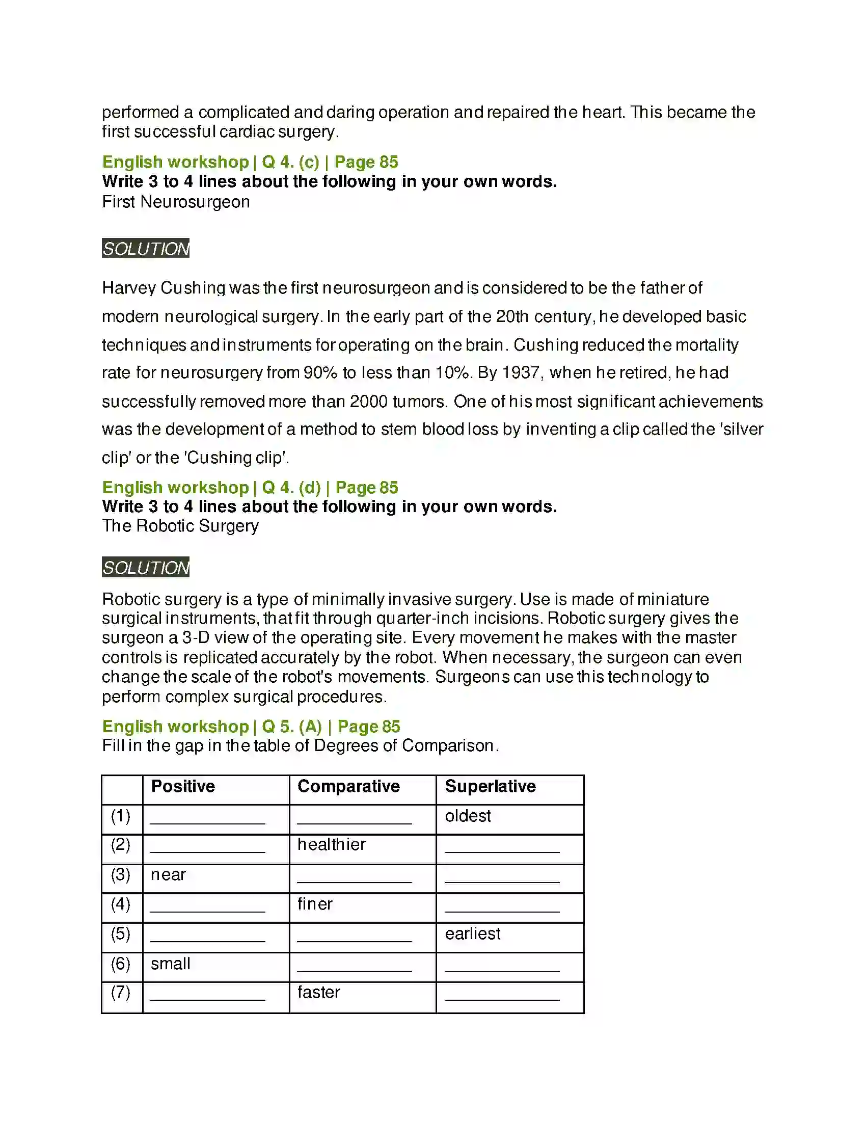 Maharashtra Board Class 8th English 4.2 Revolutionary Steps In Surgery Solution 7
