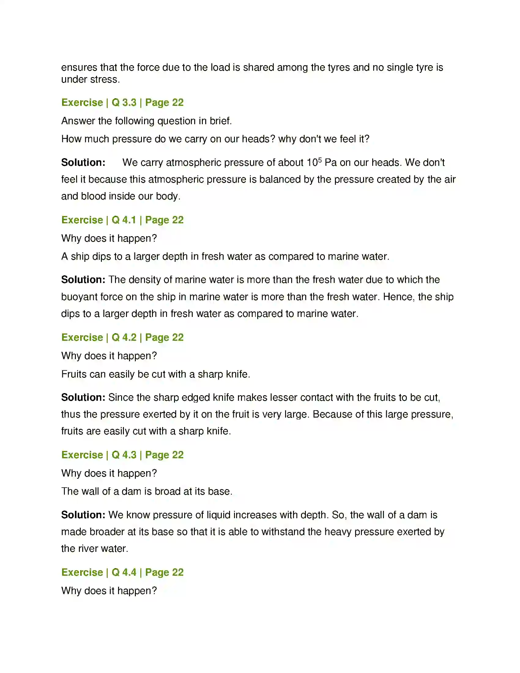 Maharashtra Board Class 8th General Science Force and Pressure Solution 3