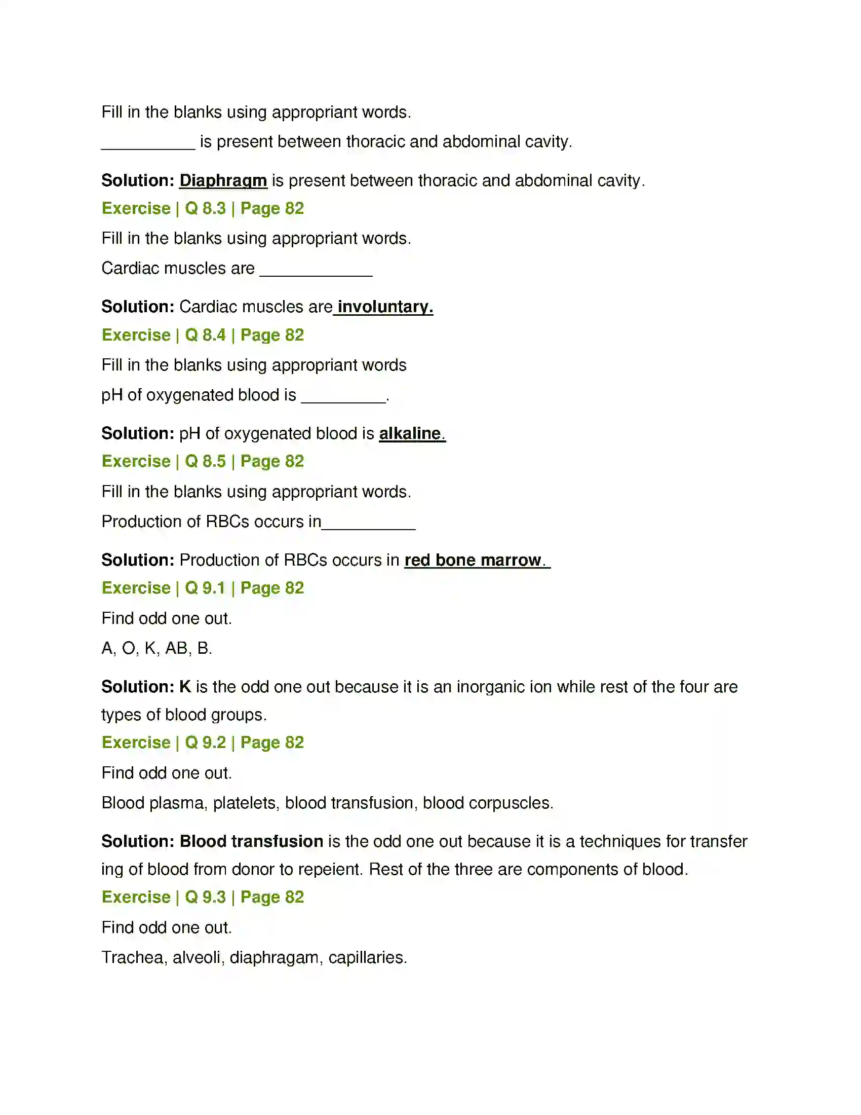 Maharashtra Board Class 8th General Science Human Body and Organ System Solution 8