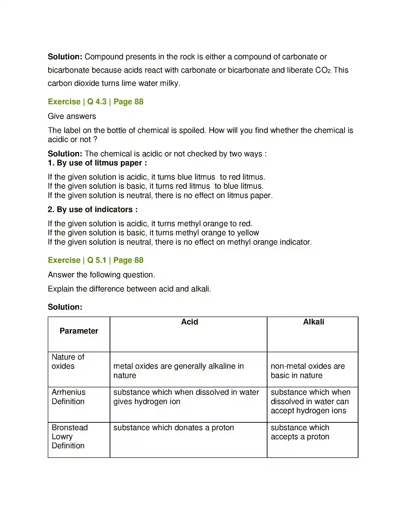 Maharashtra Board Class 8th General Science Introduction to Acid and Base Solution 3