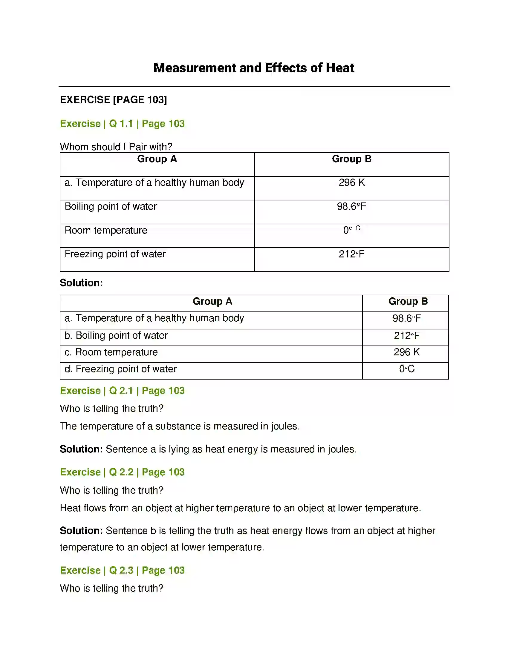Maharashtra Board Class 8th General Science Measurement and Effects of Heat Solution 1