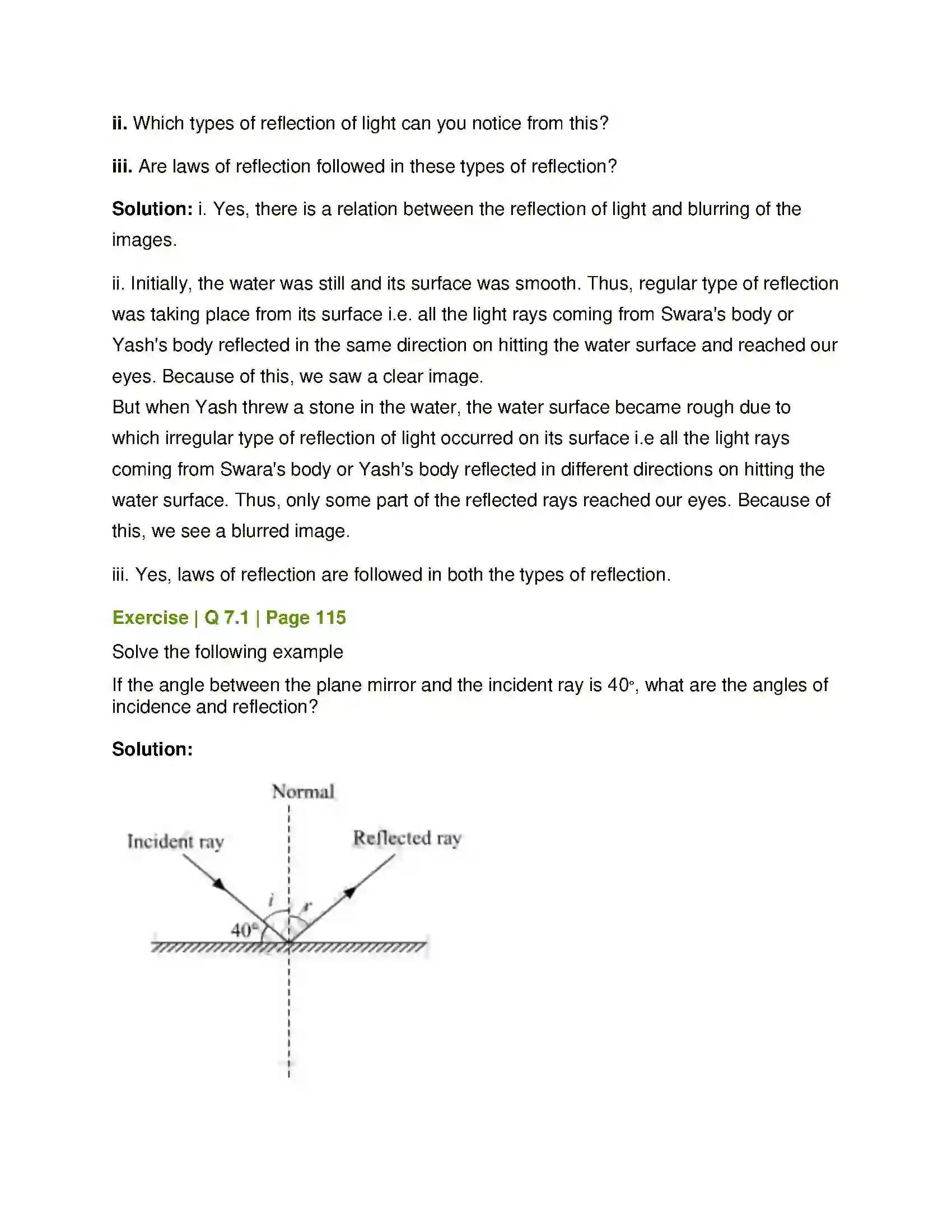 Maharashtra Board Class 8th General Science Reflection of Light Solution 4