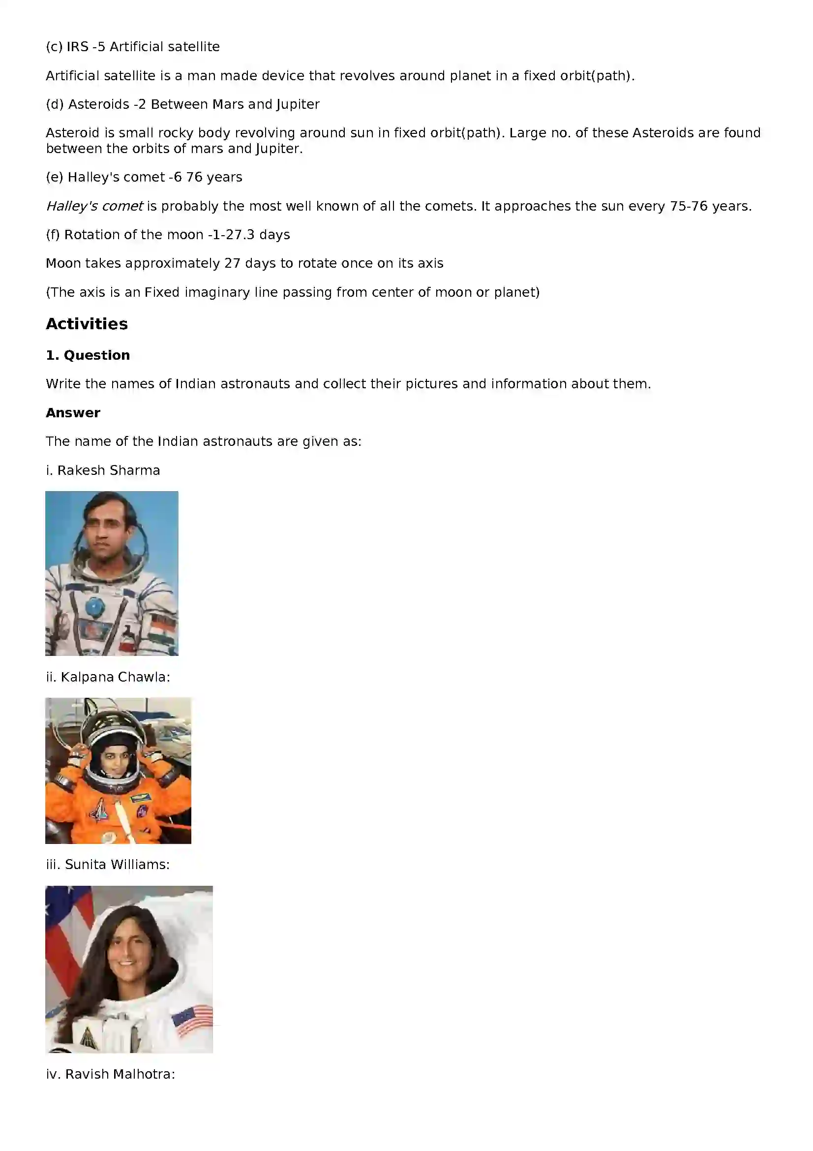 Maharashtra Board Class 8th General Science Stars and Our Solar System Solution 4