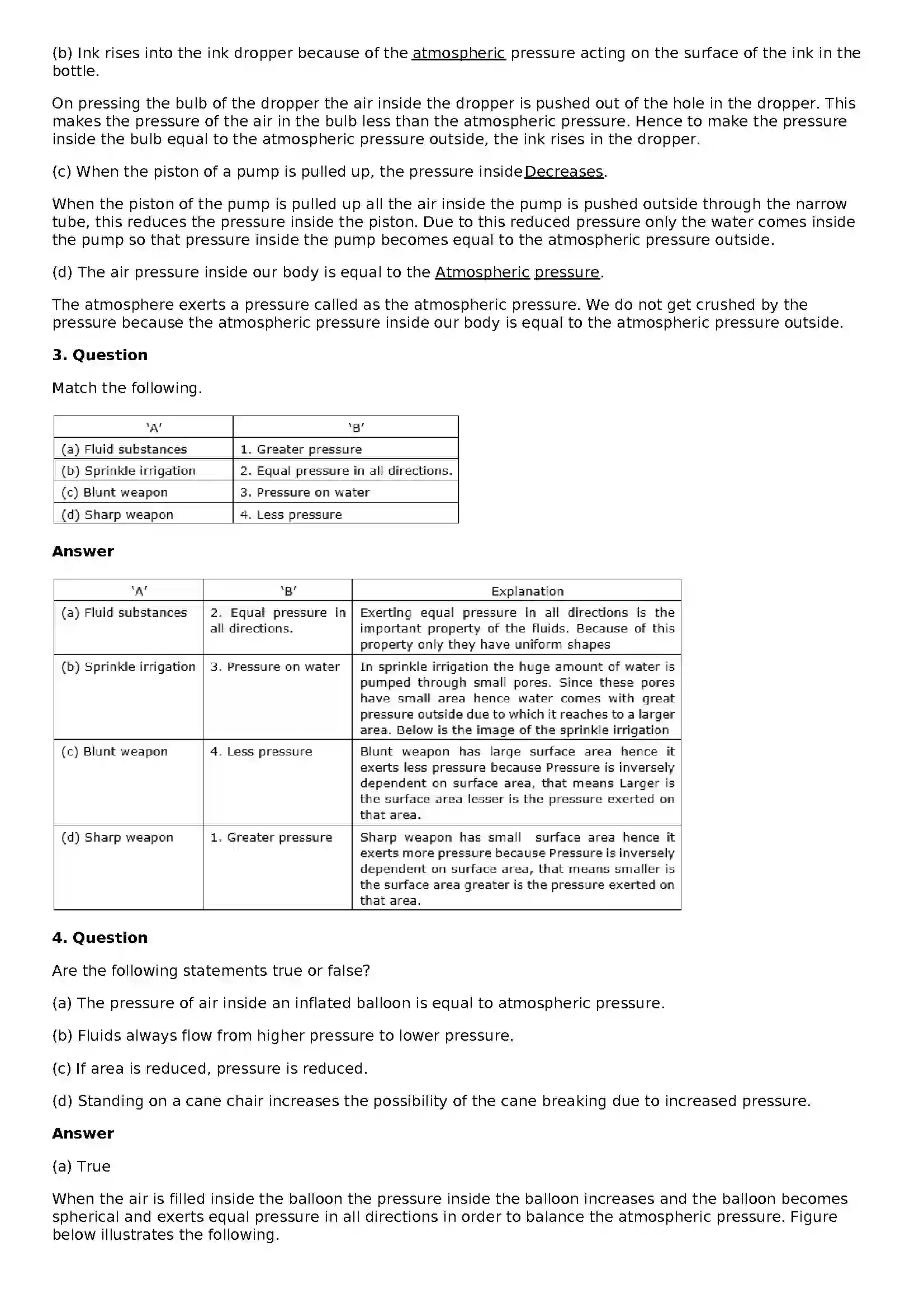 Maharashtra Board Class 8th General Science Atmospheric Pressure Solution 2