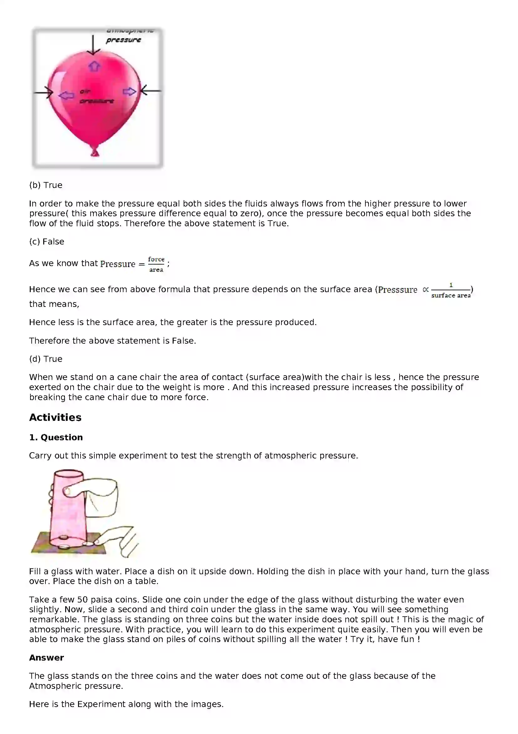Maharashtra Board Class 8th General Science Atmospheric Pressure Solution 3